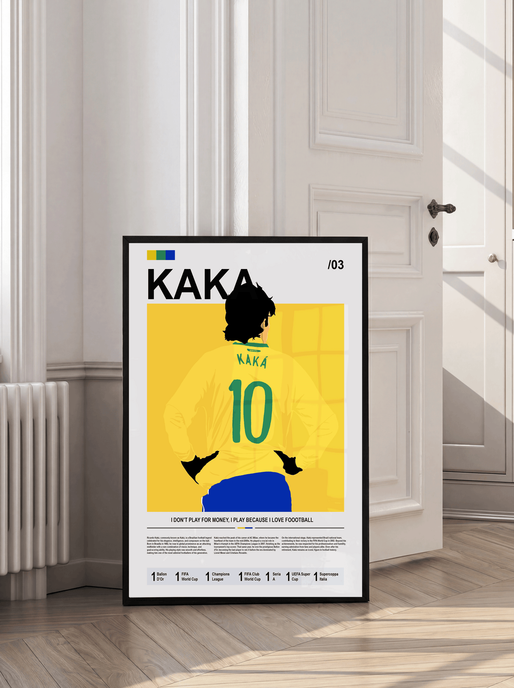Ricardo Kaka Bio - Brazil Illustration Poster