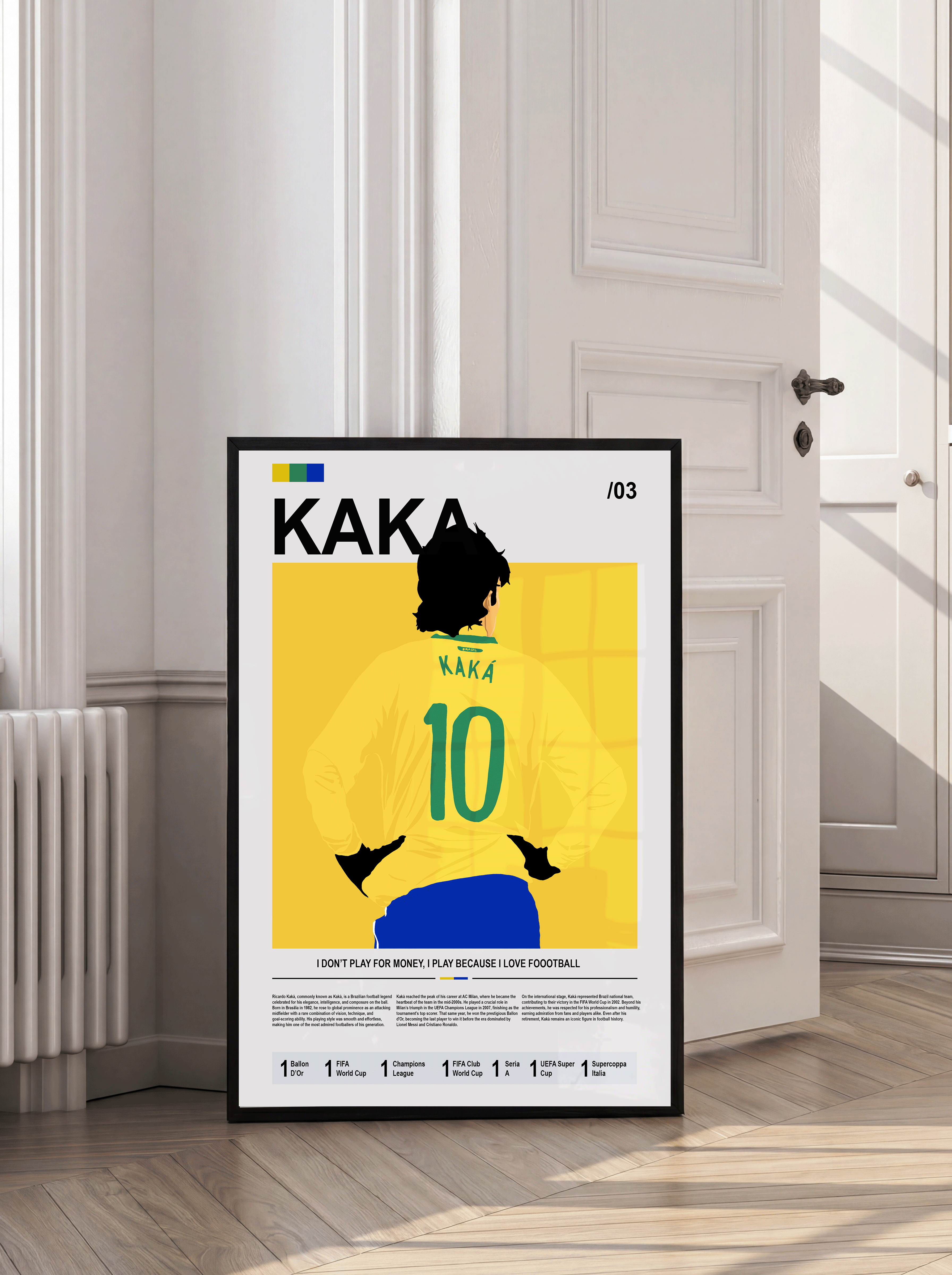 Ricardo Kaka Bio - Brazil Illustration Poster