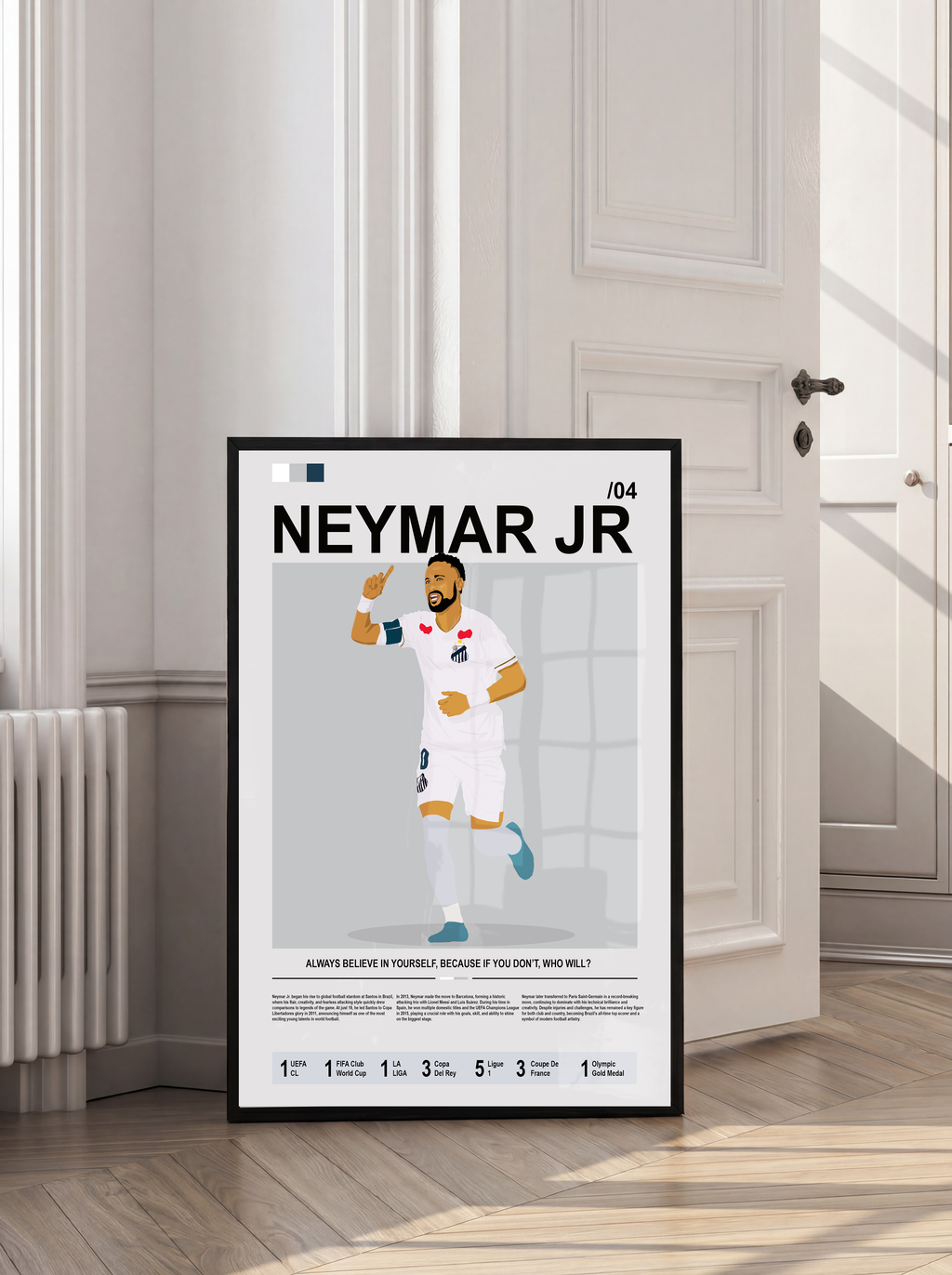 Neymar Jr Bio - Santos Illustration Poster