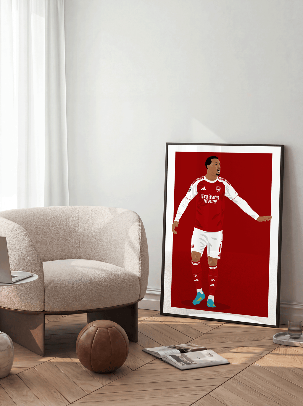 Gabriel  Magalhães - Arsenal Illustration Poster