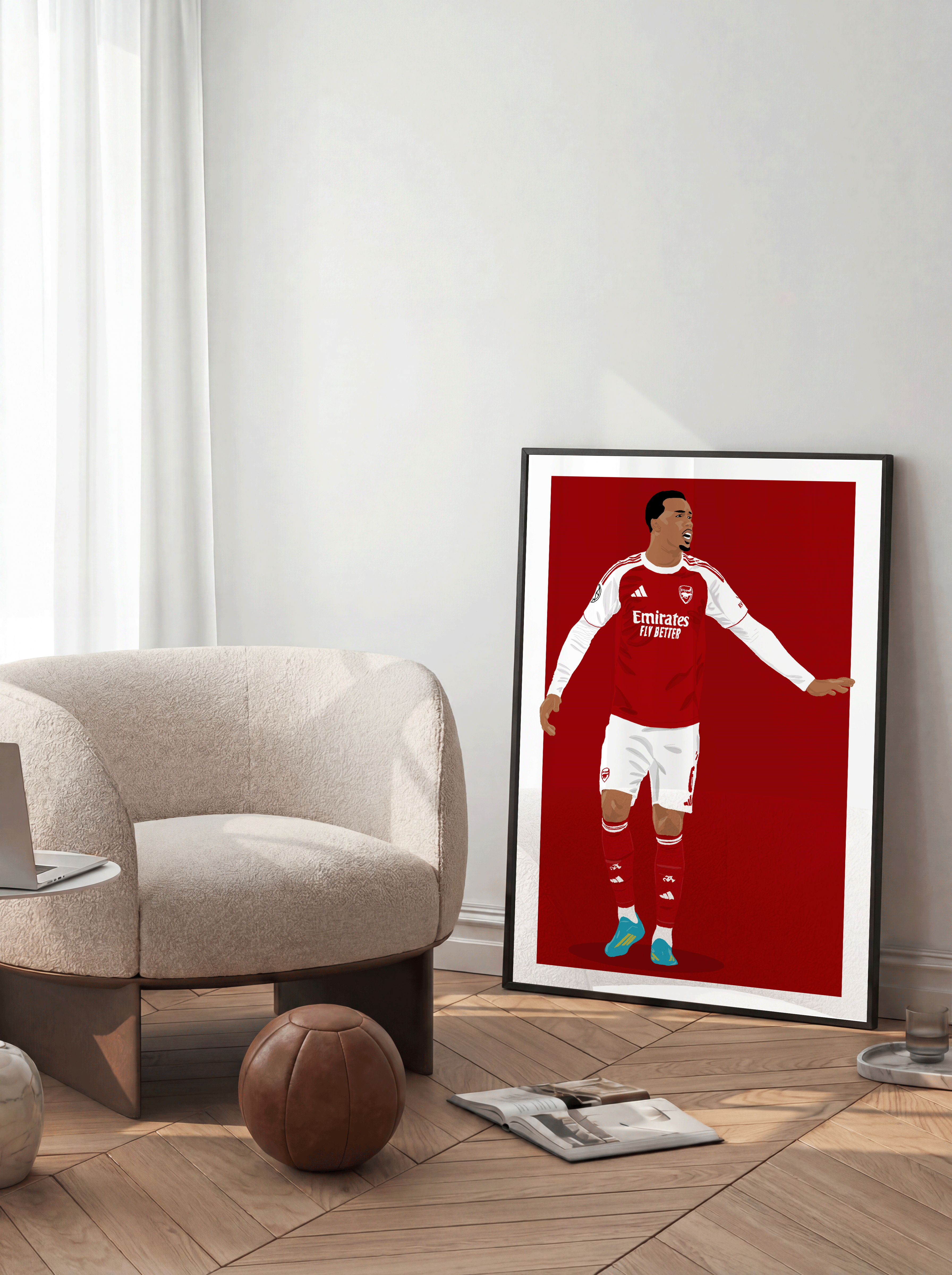 Gabriel  Magalhães - Arsenal Illustration Poster