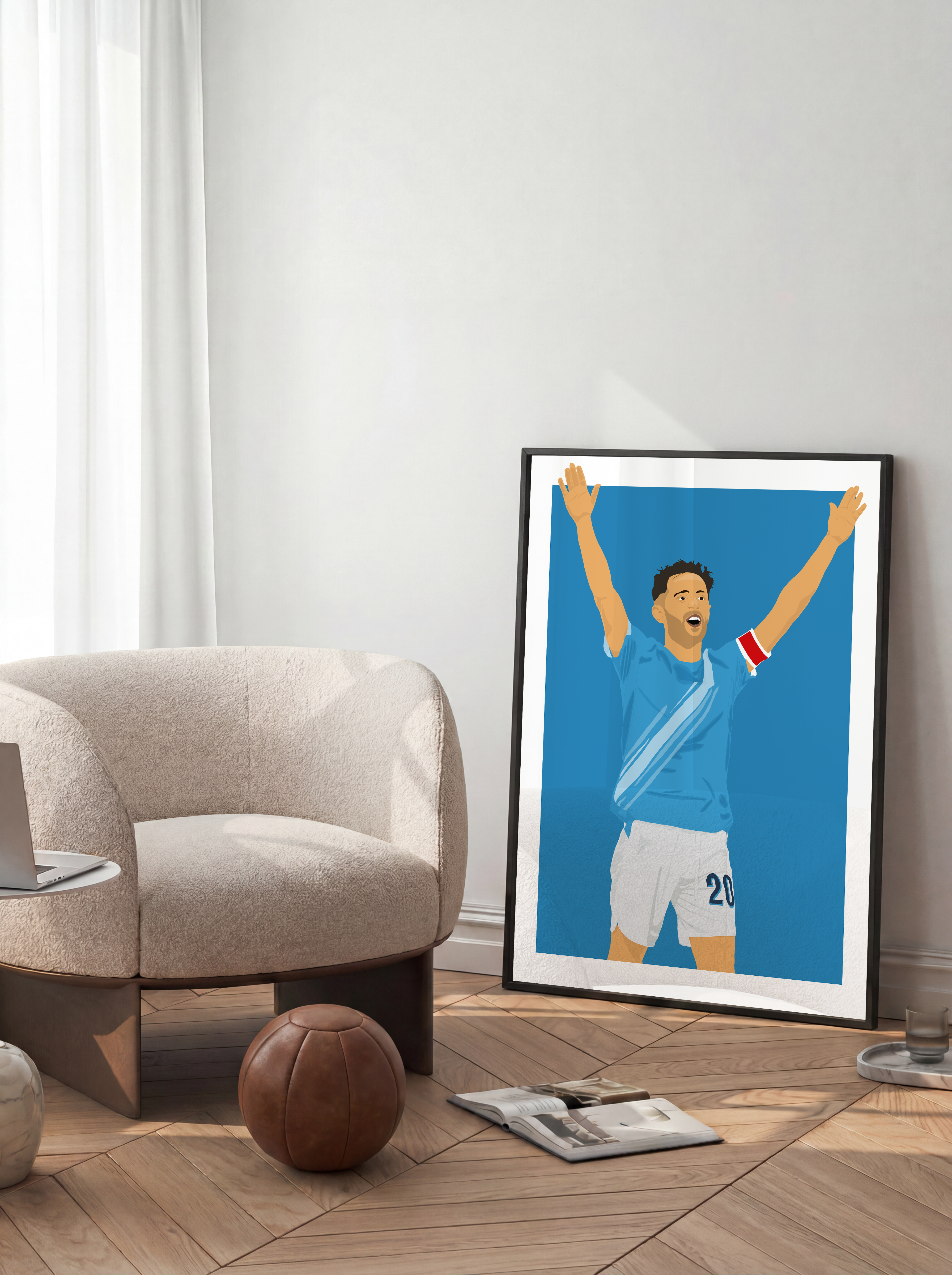 Bernardo Silva - Manchester City Illustration Poster