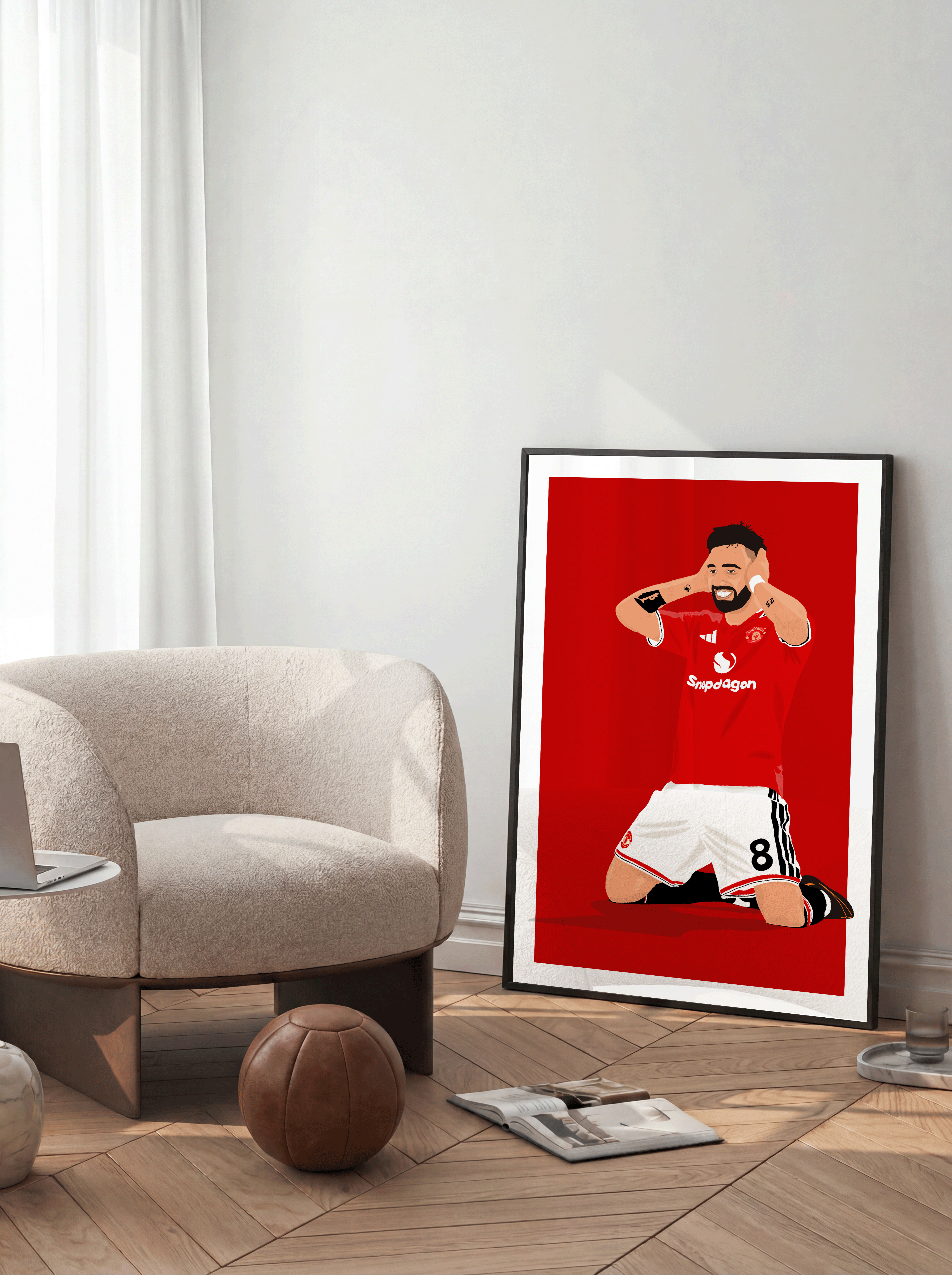 Bruno Fernandes - Manchester United Illustration Poster