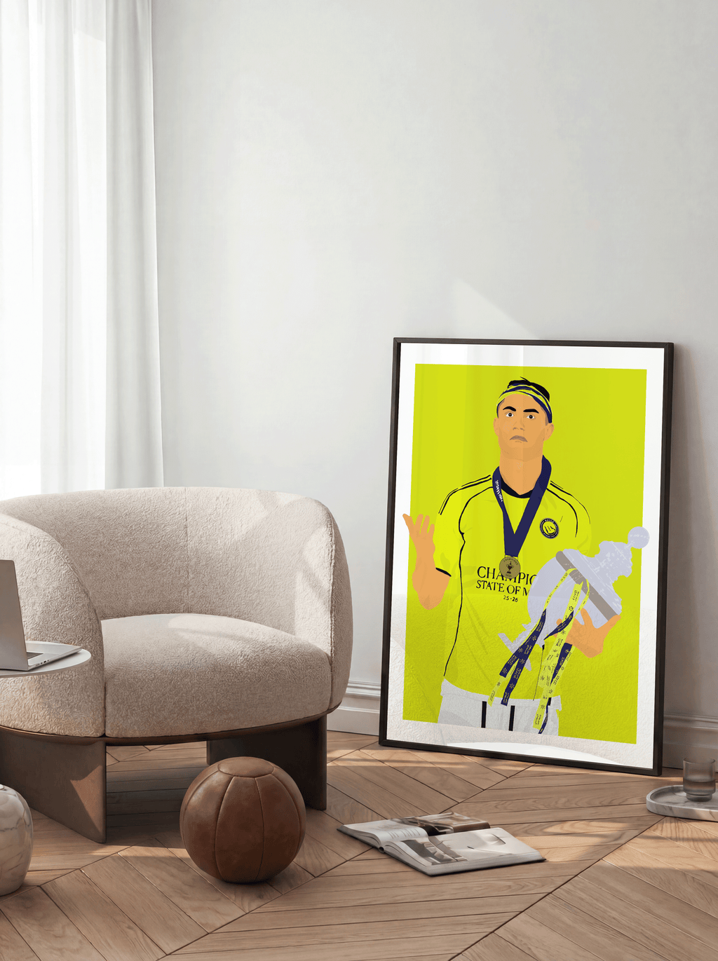 Cristiano Ronaldo AL Nassr - Trophy Illustration Poster
