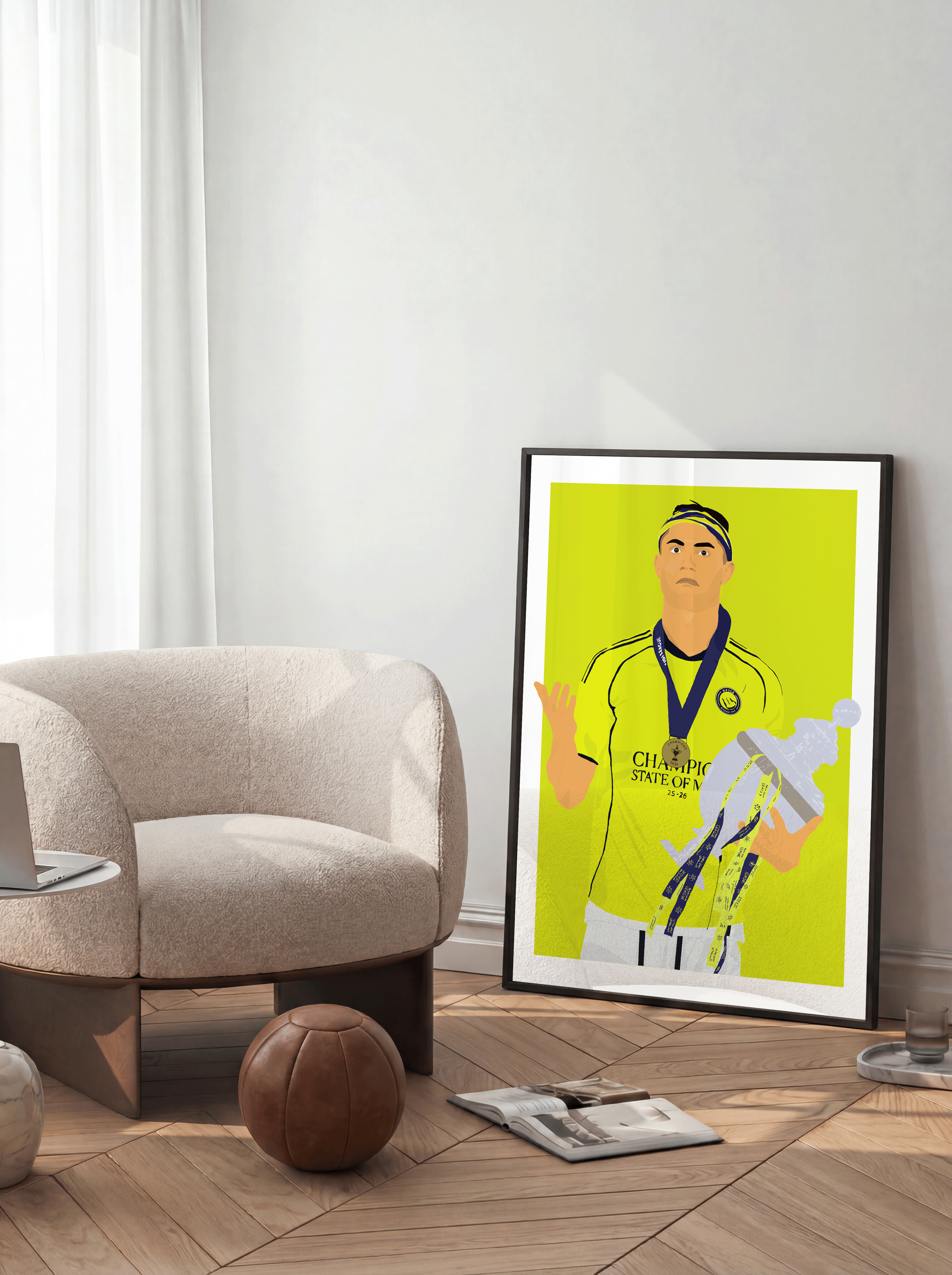 Cristiano Ronaldo AL Nassr - Trophy Illustration Poster
