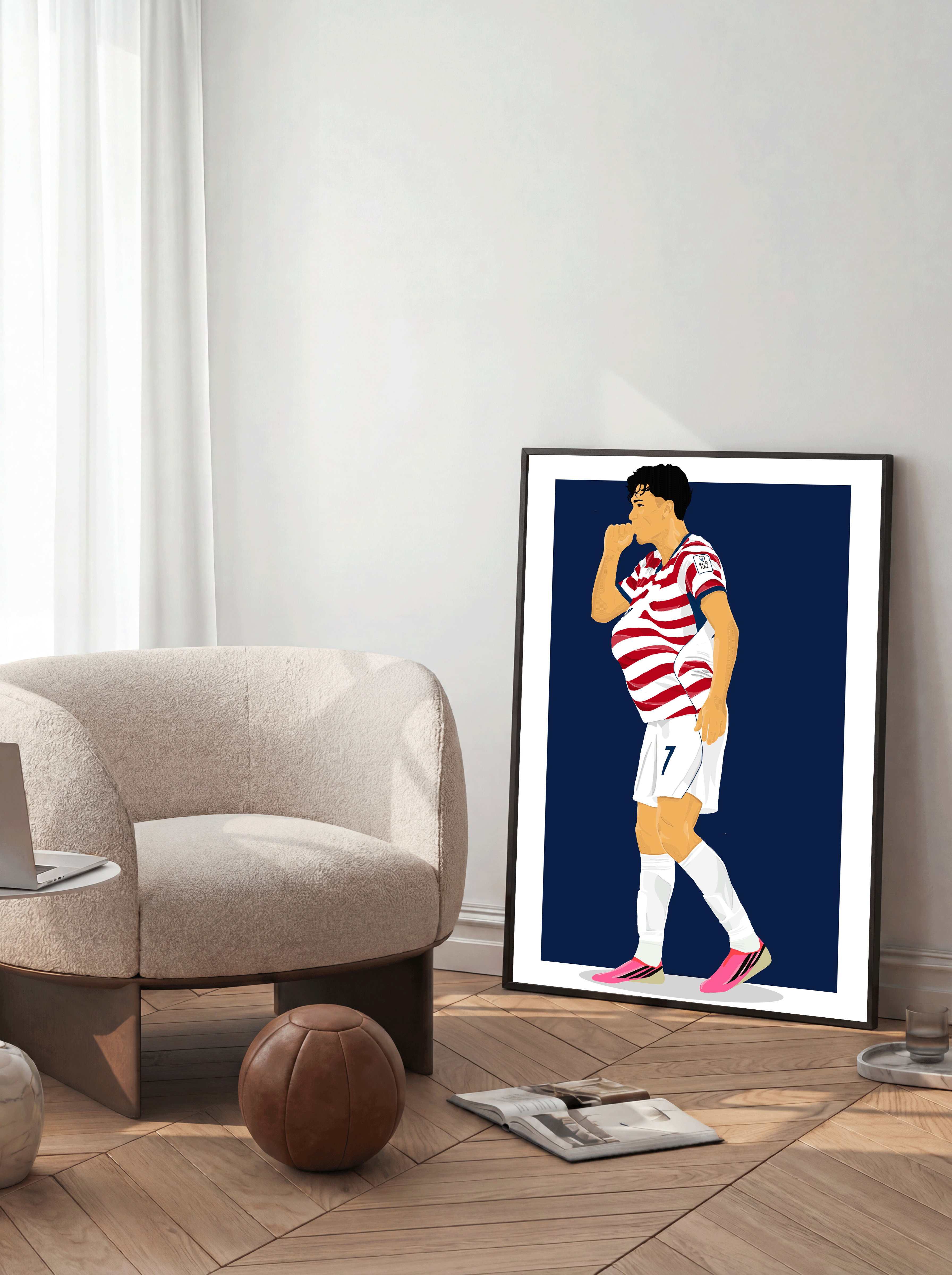 Gio Reyna - USA World Cup Illustration Poster