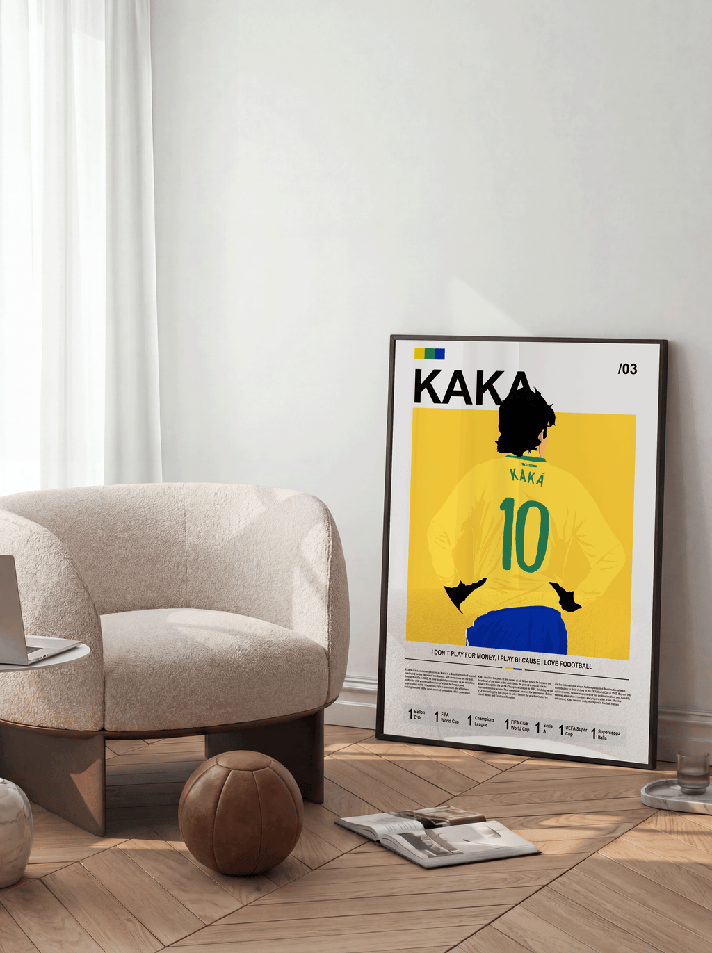 Ricardo Kaka Bio - Brazil Illustration Poster