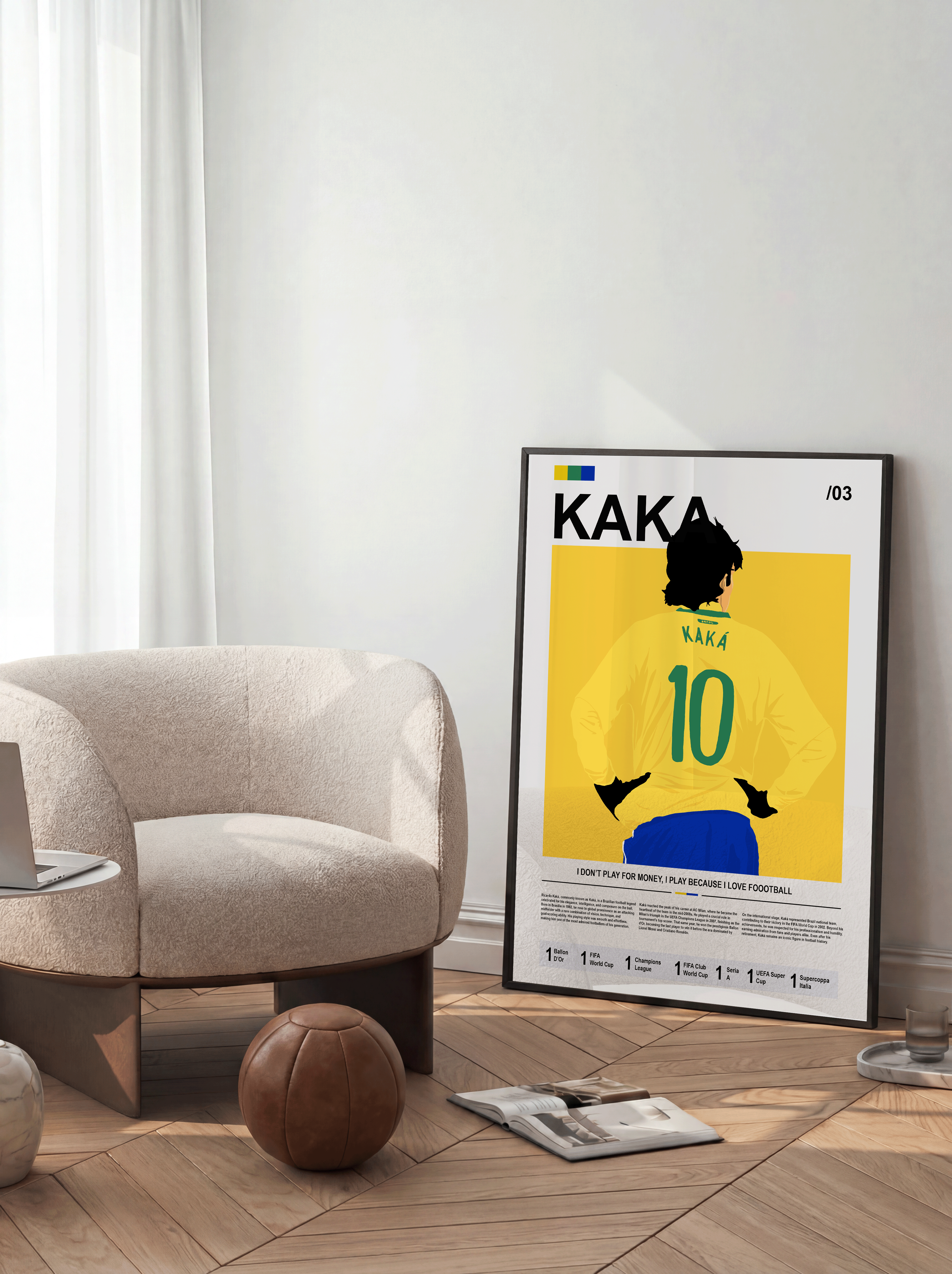 Ricardo Kaka Bio - Brazil Illustration Poster