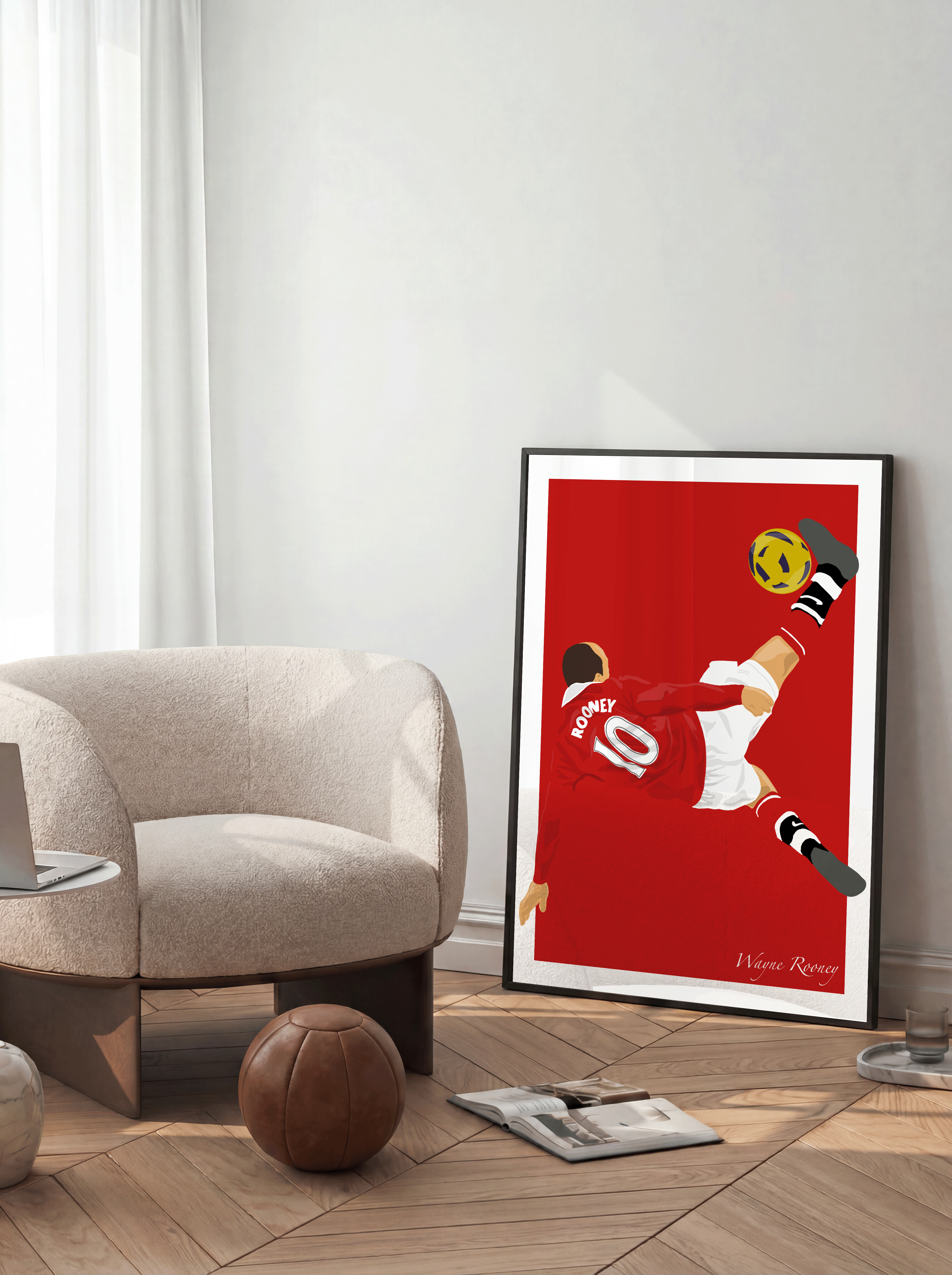 Wayne Rooney Bicycle Kick Goal - Manchester United Illustration Poster
