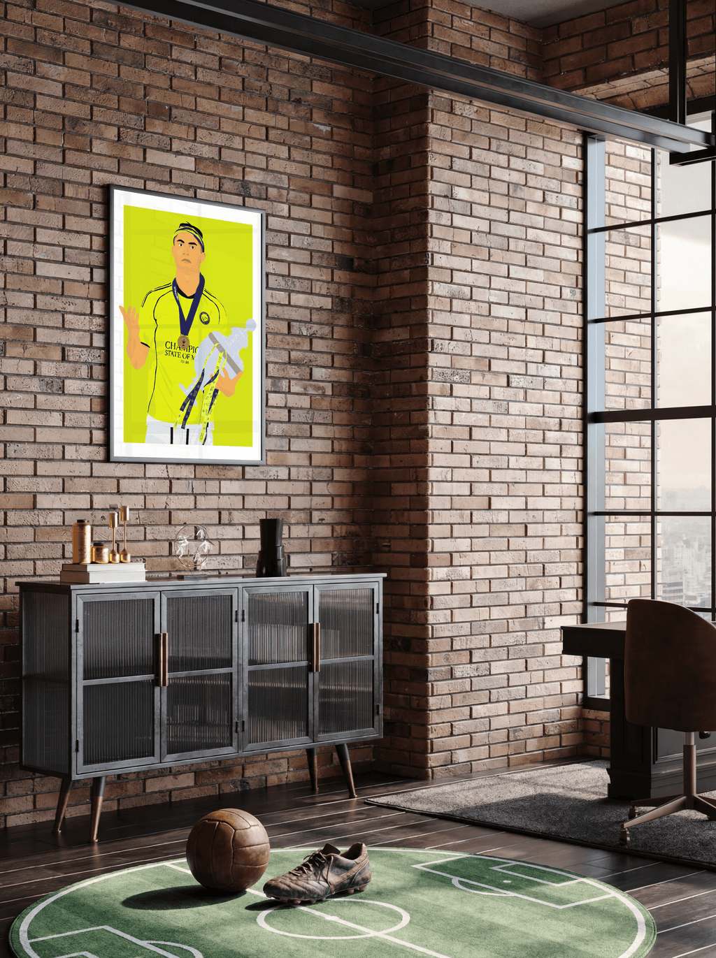 Cristiano Ronaldo AL Nassr - Trophy Illustration Poster