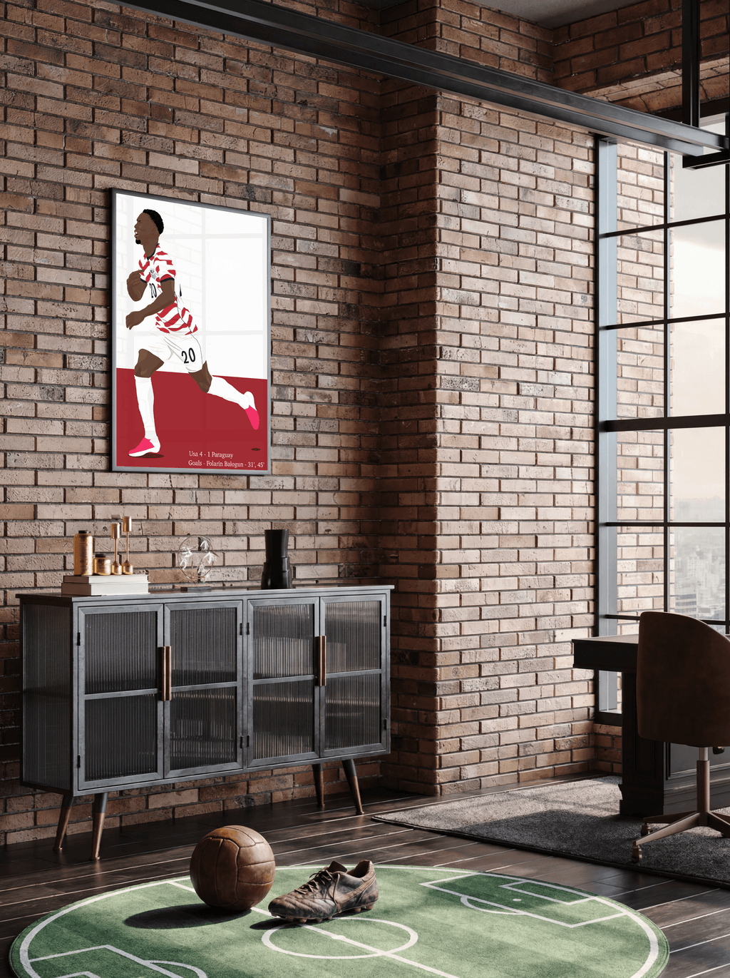 Folarin Balogun - USA Goal Vs Paraguay World Cup Illustration Poster