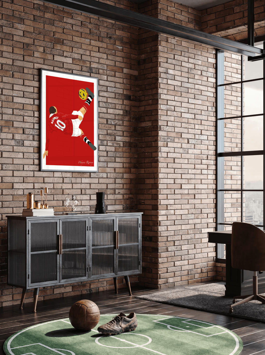 Wayne Rooney Bicycle Kick Goal - Manchester United Illustration Poster