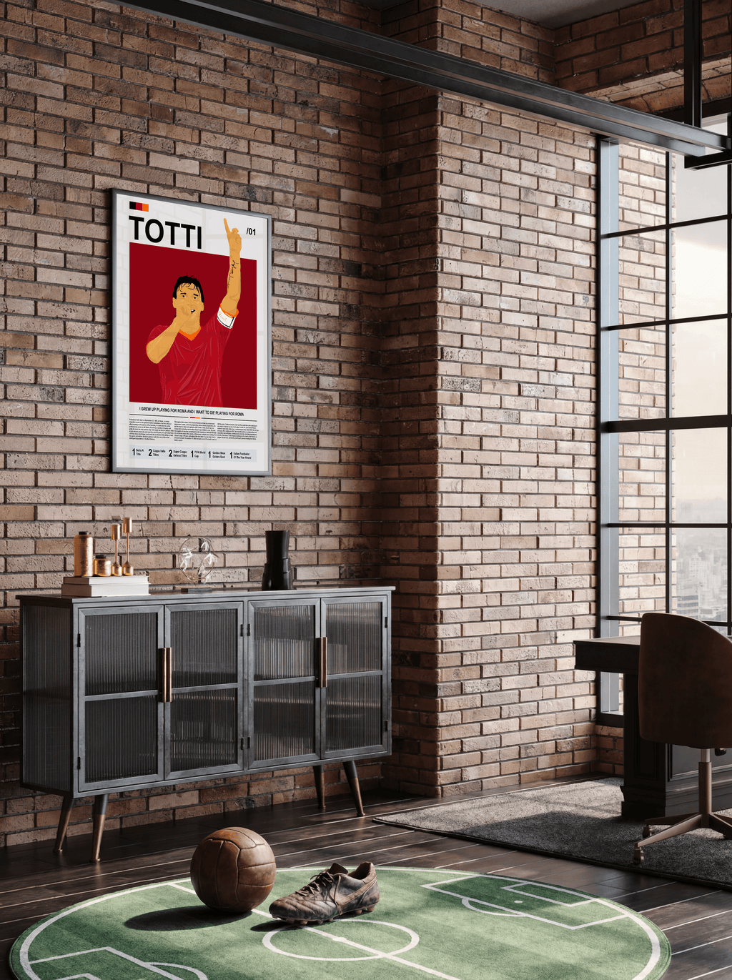 Francesco Totti Bio - AS Roma Illustration Poster