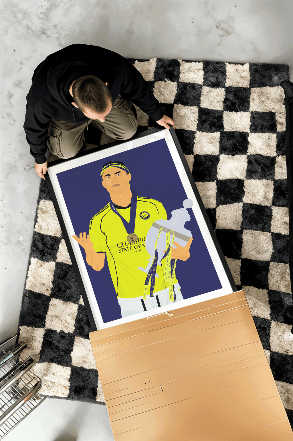Cristiano Ronaldo AL Nassr - Trophy Illustration Poster