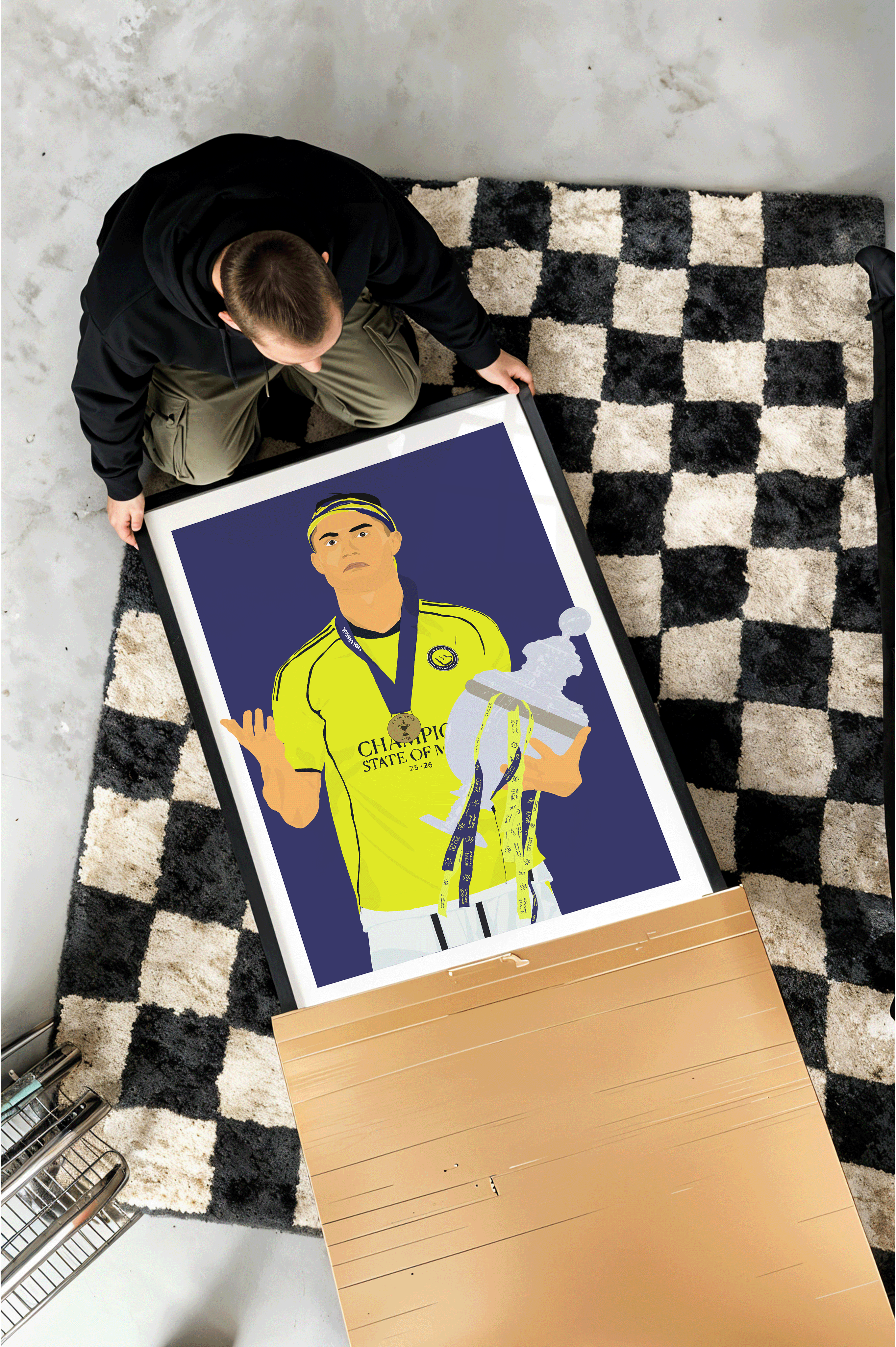Cristiano Ronaldo AL Nassr - Trophy Illustration Poster