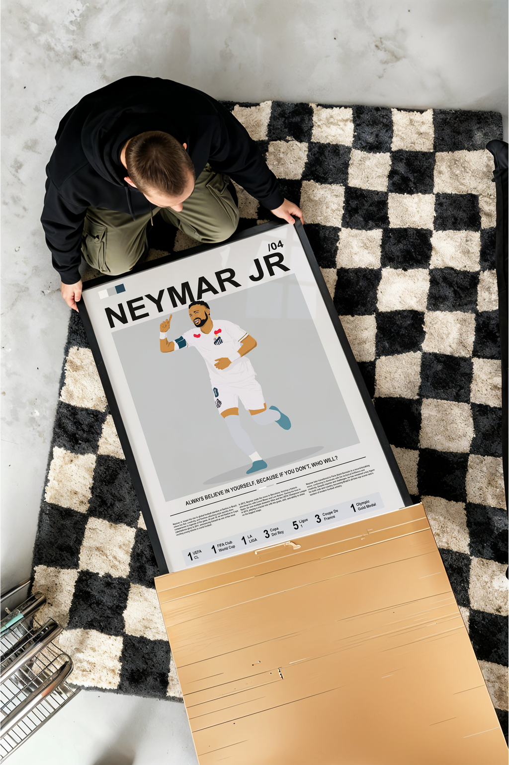Neymar Jr Bio - Santos Illustration Poster