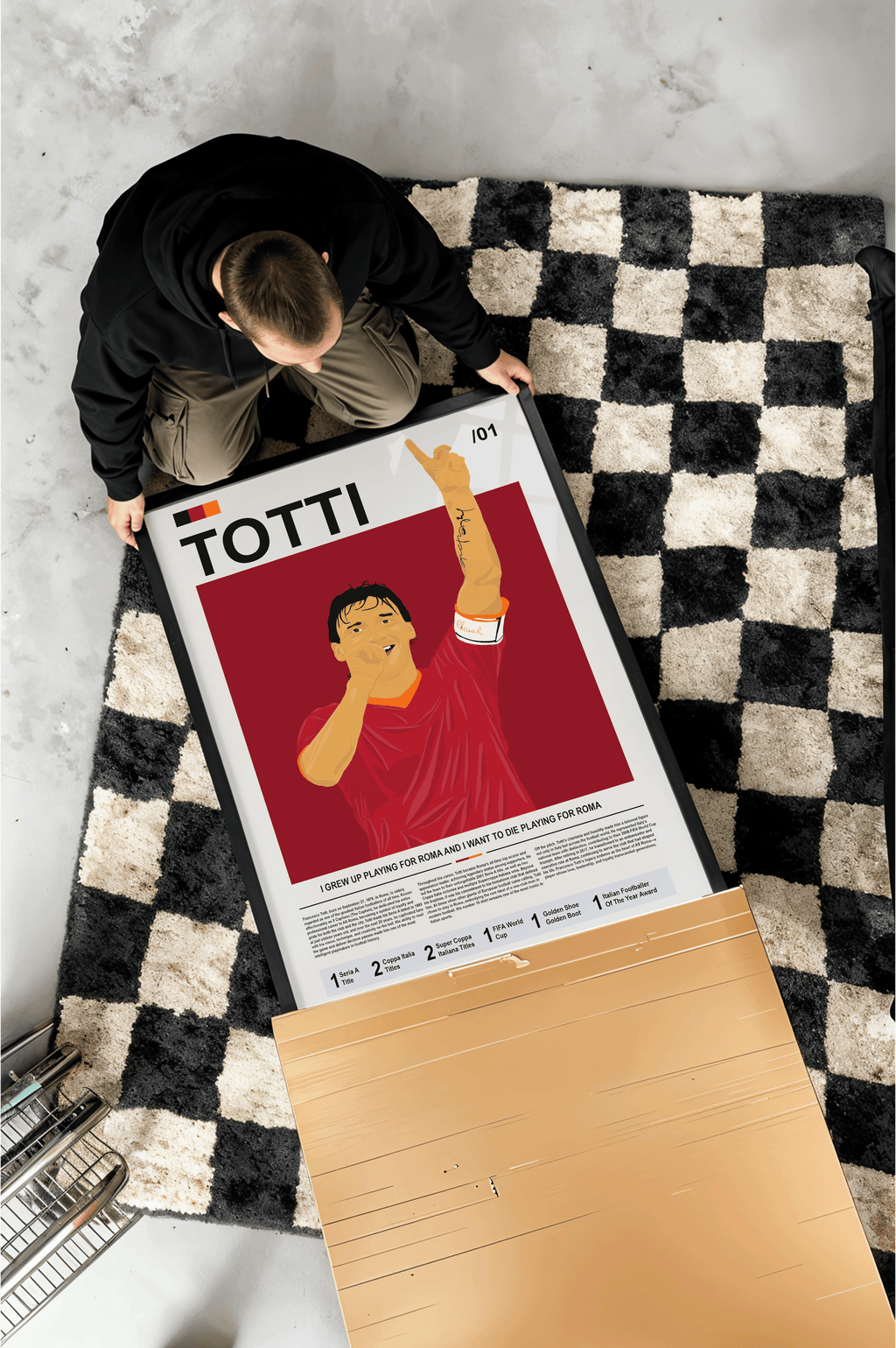 Francesco Totti Bio - AS Roma Illustration Poster