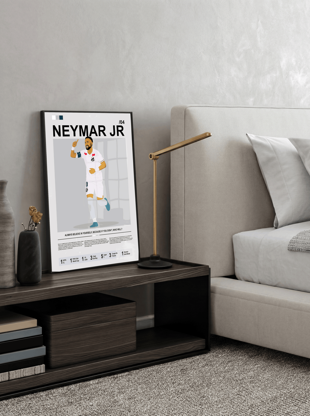 Neymar Jr Bio - Santos Illustration Poster