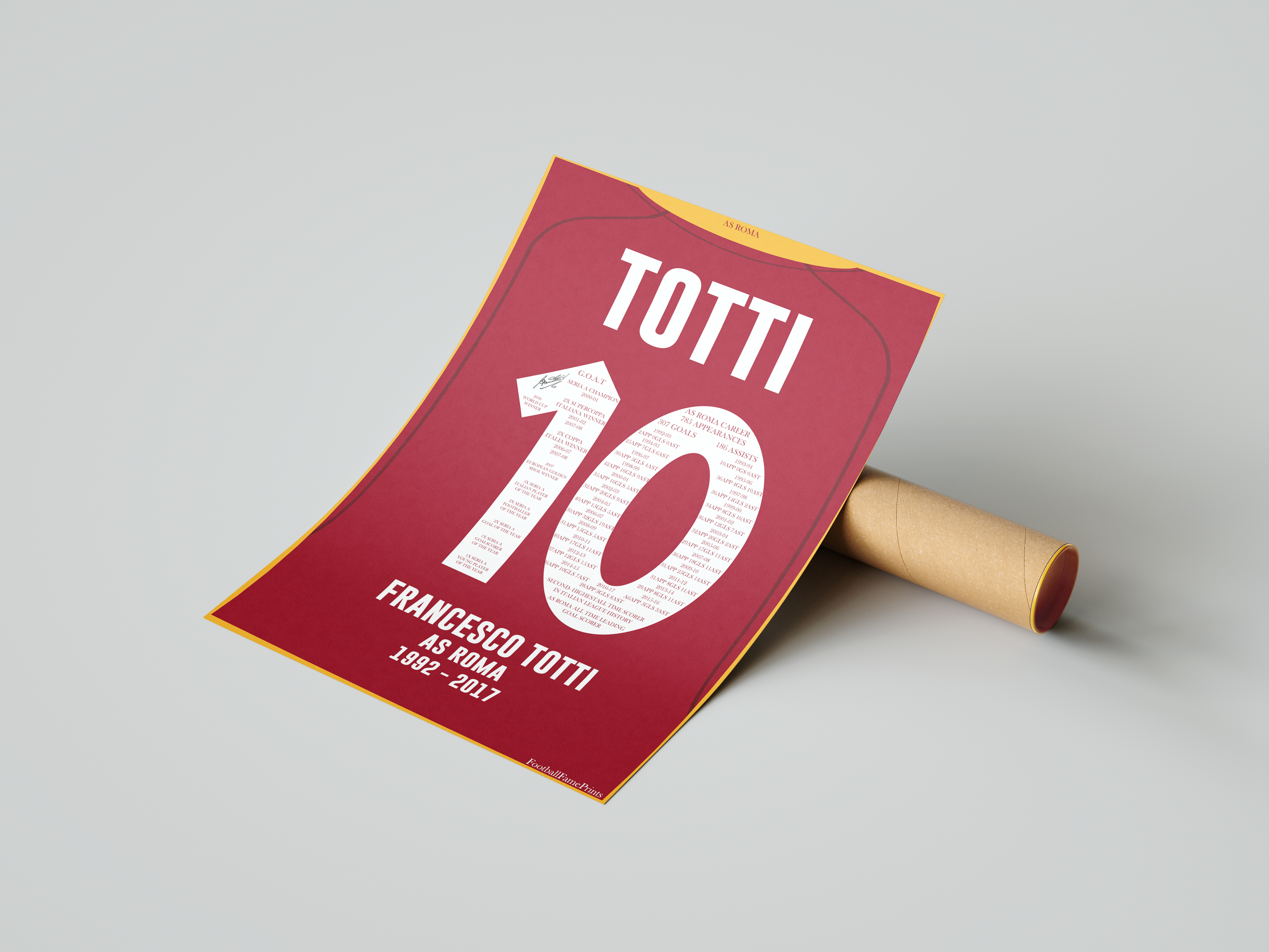 Francesco Totti As Roma Career Jersey