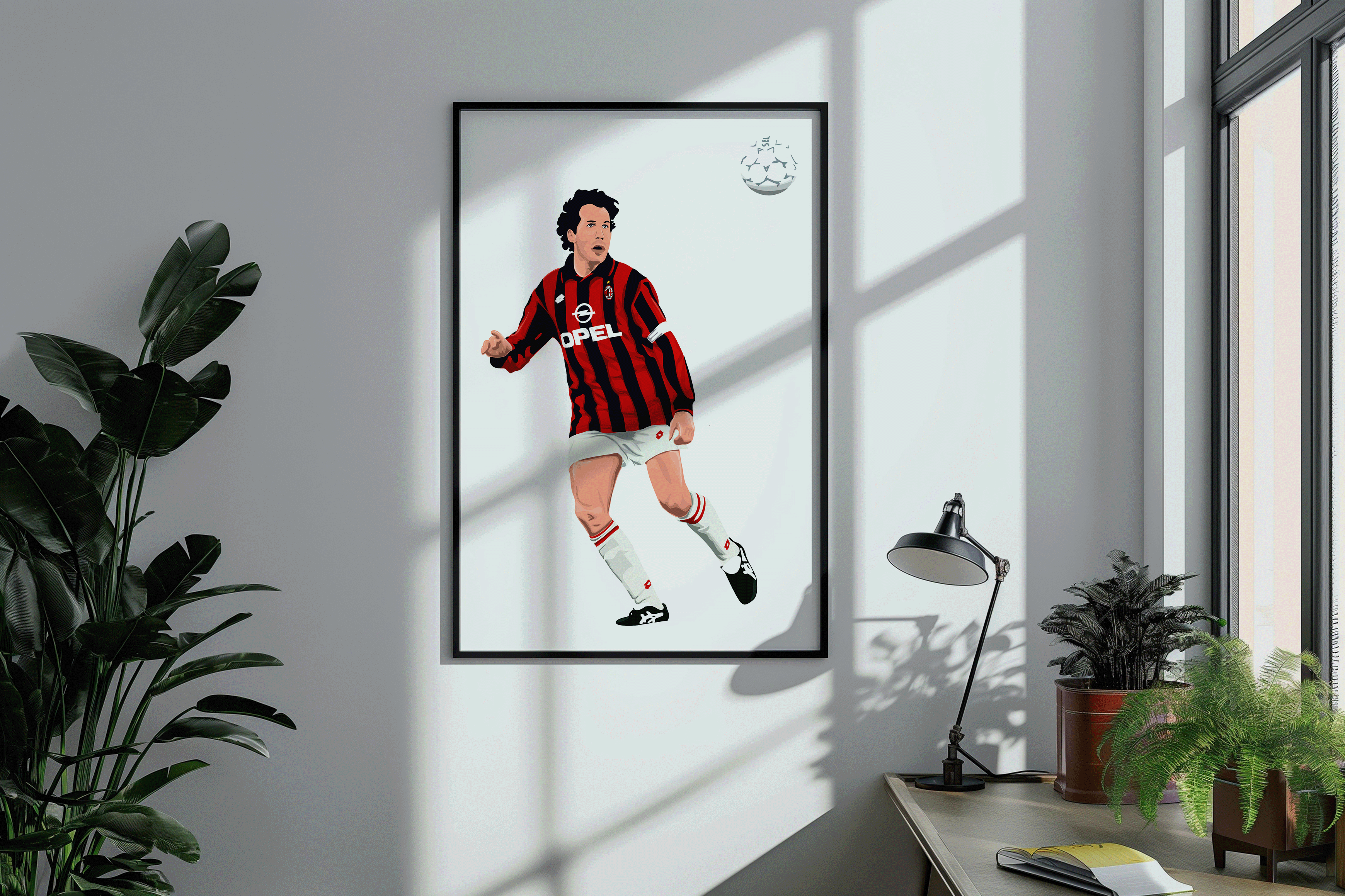 Franco Baresi - AC Milan Icon Poster | Hand-Drawn Illustration Print