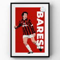 Franco Baresi - AC Milan Icon Poster | Hand-Drawn Illustration Print
