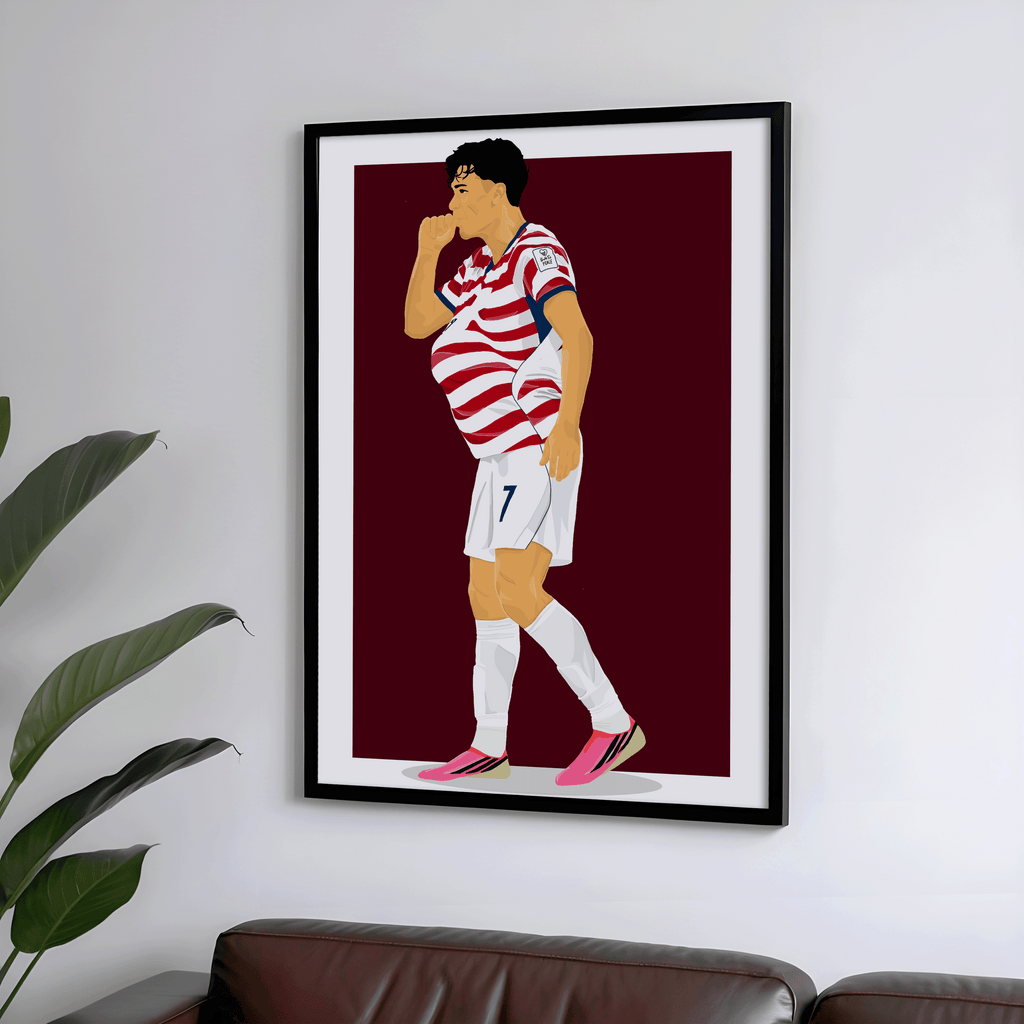 Gio Reyna - USA World Cup Illustration Poster