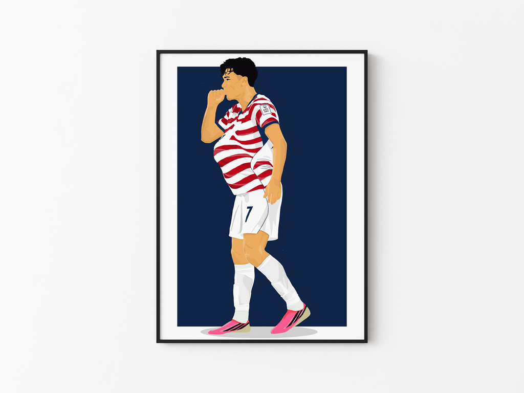 Gio Reyna - USA World Cup Illustration Poster