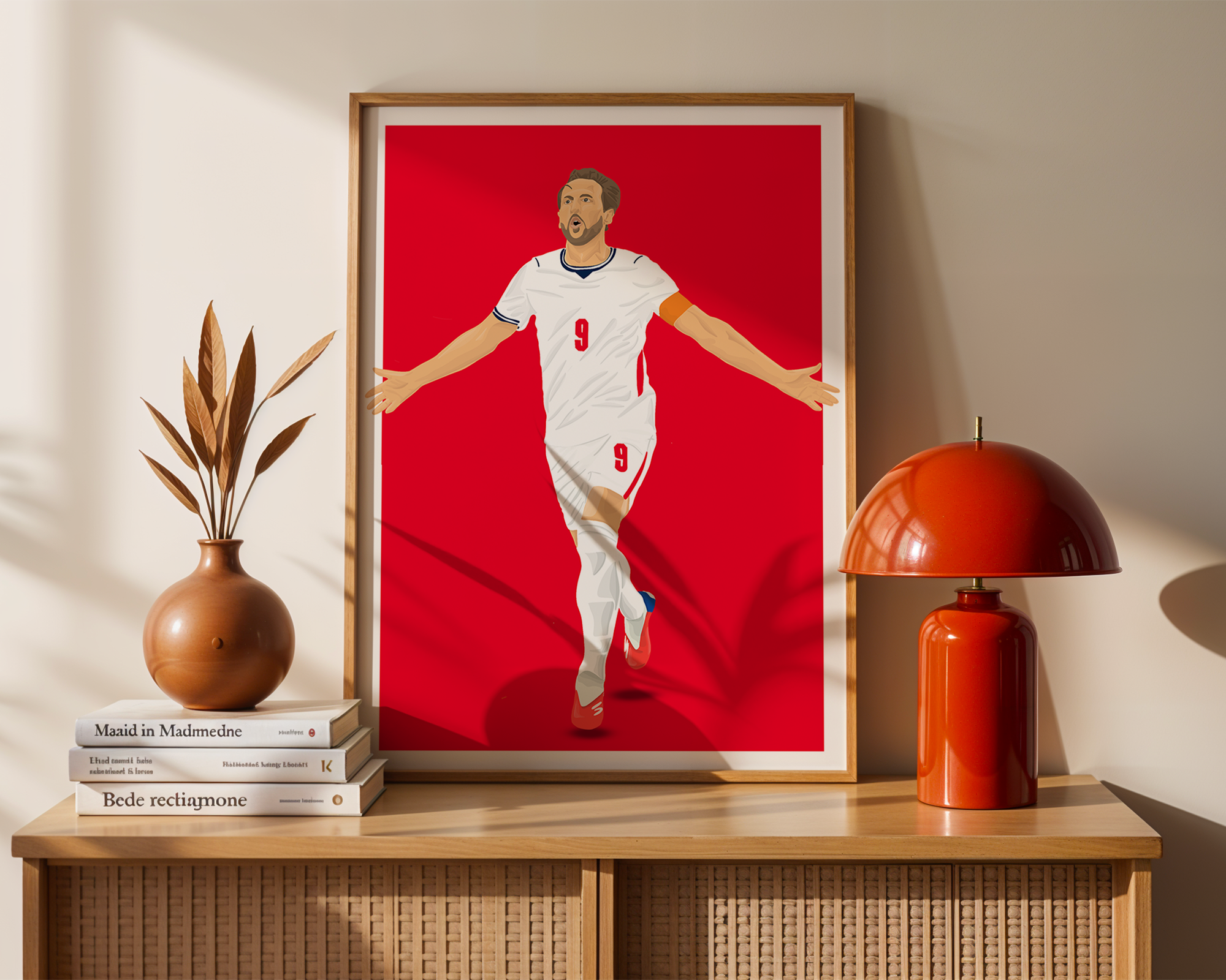 Harry Kane England Poster | Hand-Drawn Illustration | World Cup Football Art