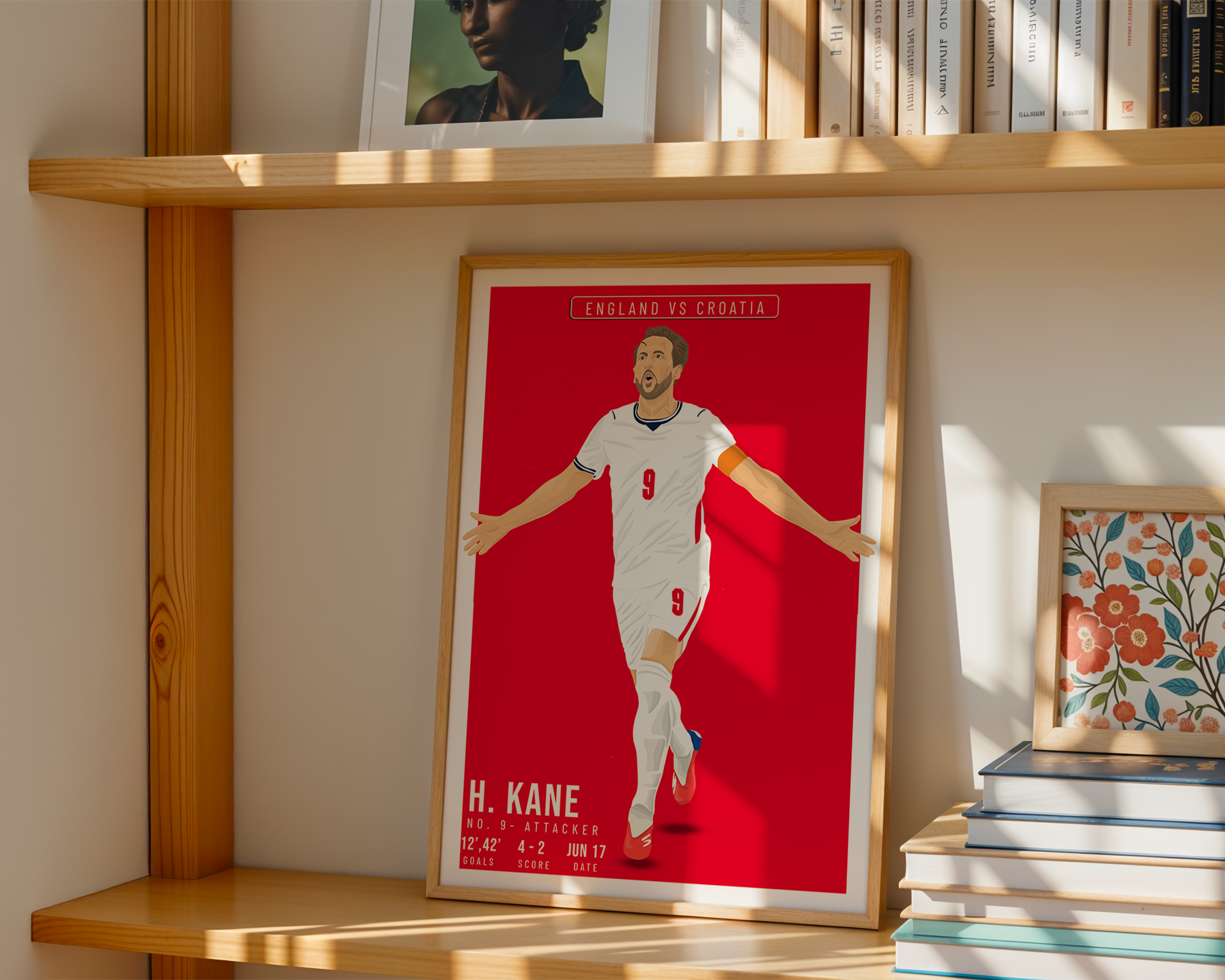 Harry Kane England Poster | Hand-Drawn Illustration | World Cup Football Art