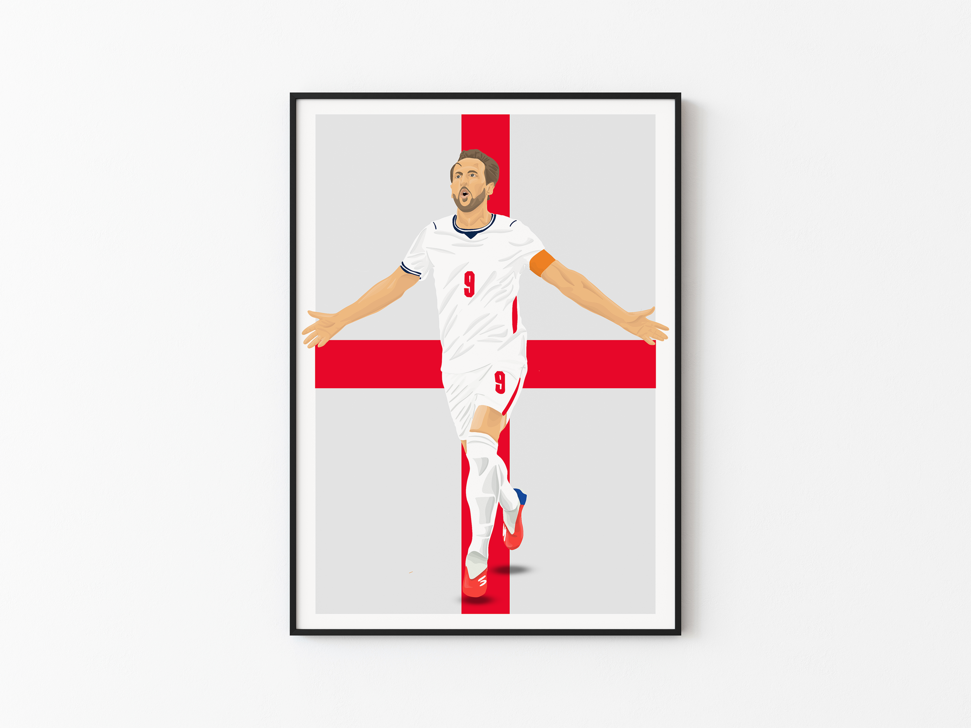 Harry Kane England Poster | Hand-Drawn Illustration | World Cup Football Art