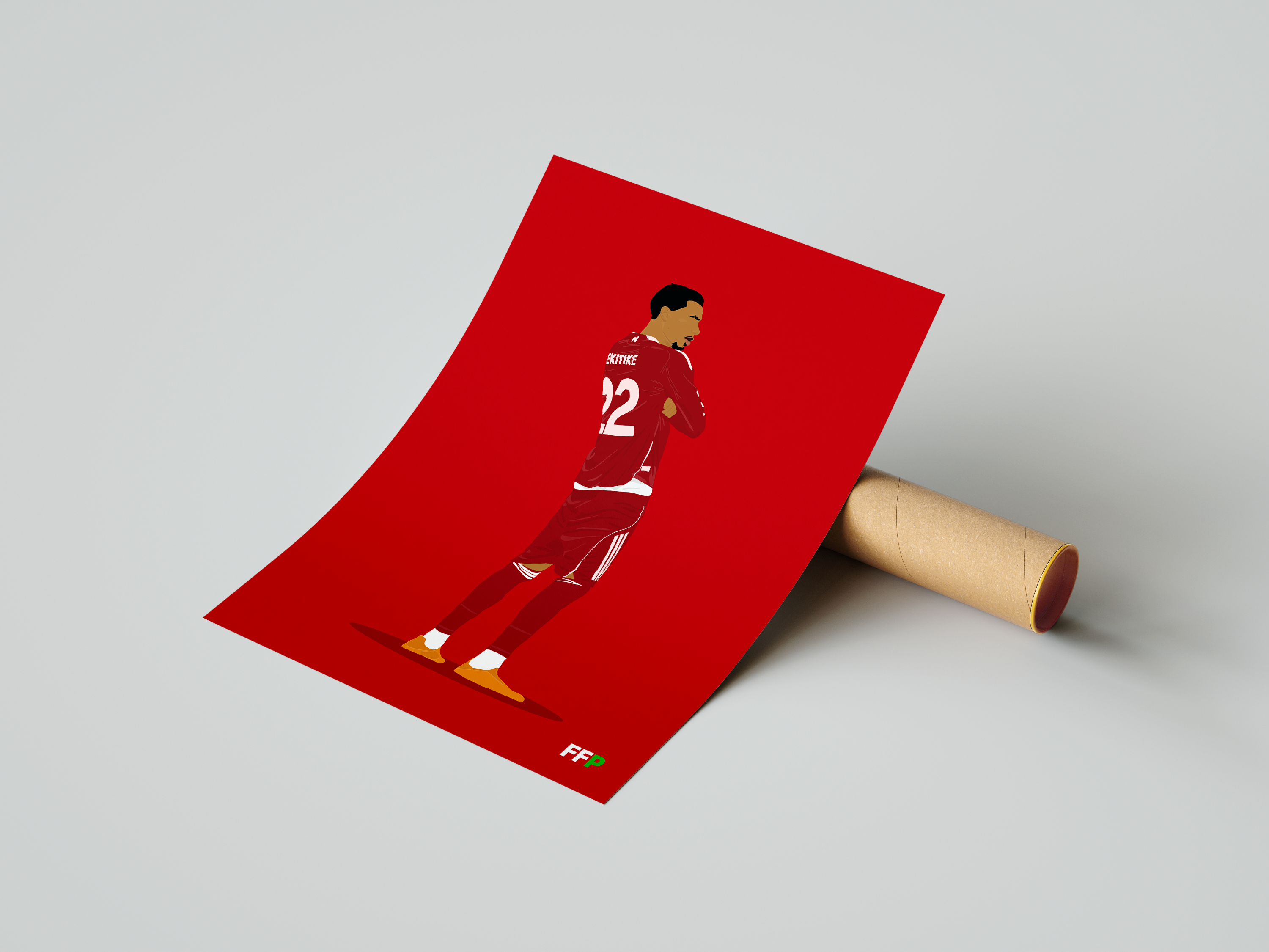 Hugo Ekitike - Liverpool Illustration Poster