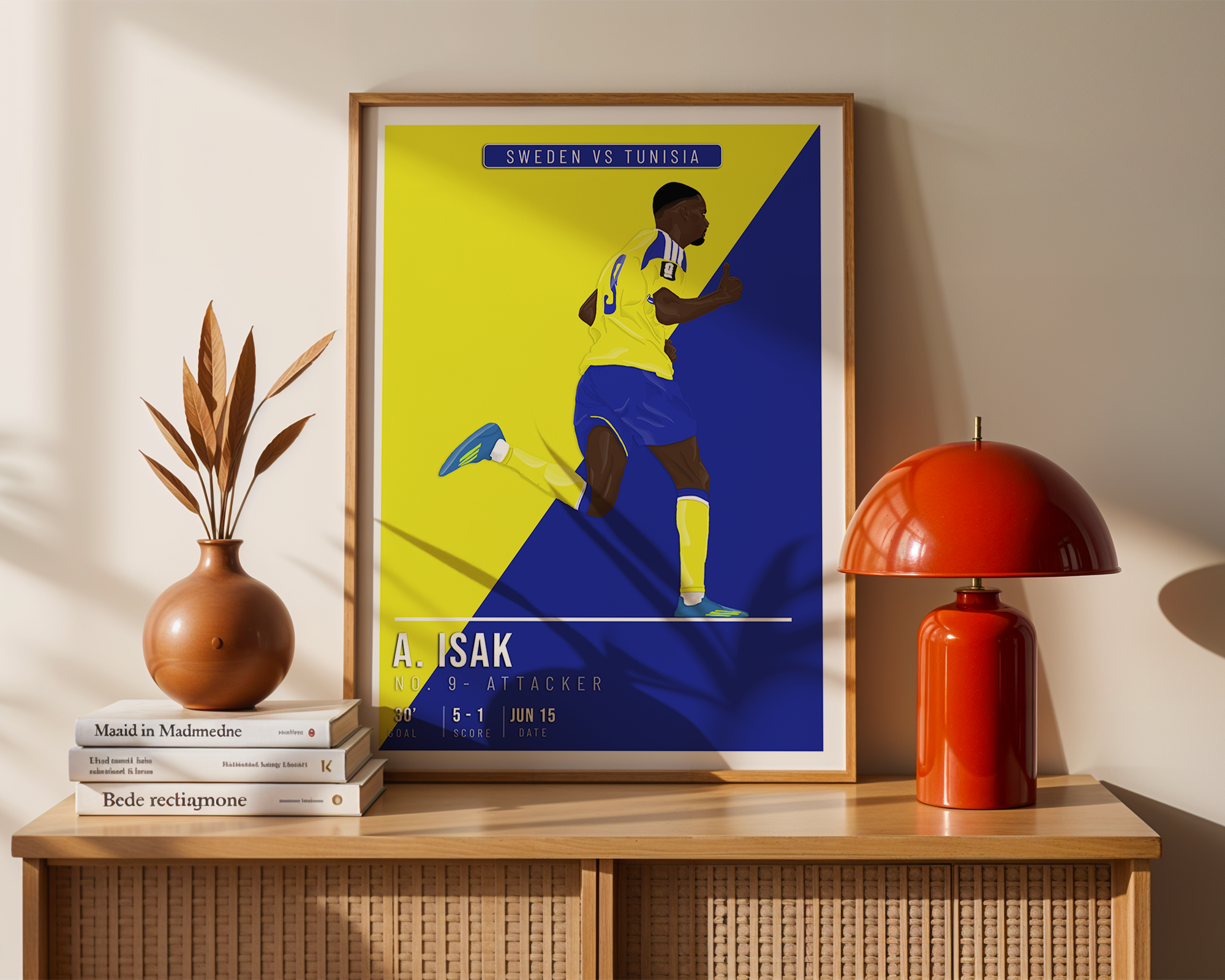 Alexander Isak Sweden Poster | Hand-Drawn Illustration | World Cup Football Art