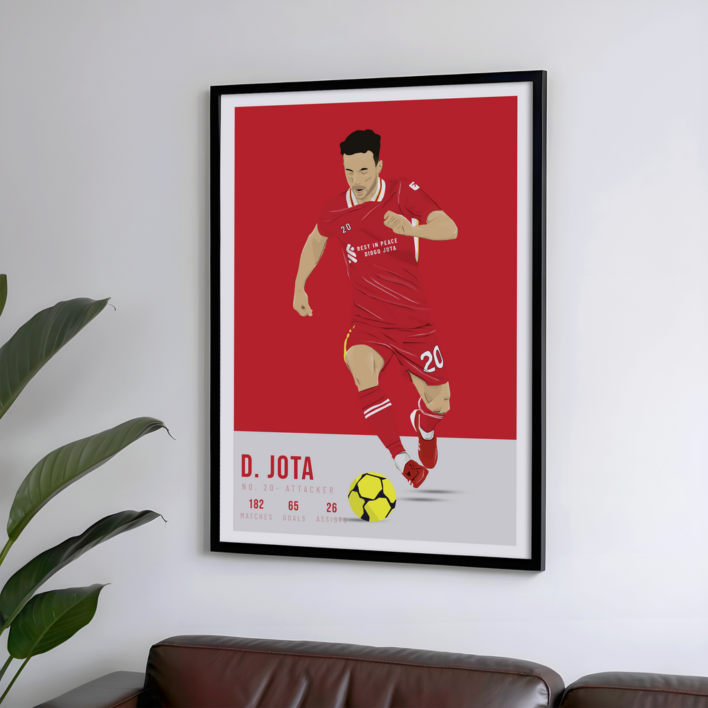 Diogo Jota Liverpool FC Poster | Hand-Drawn Illustration | Football Art