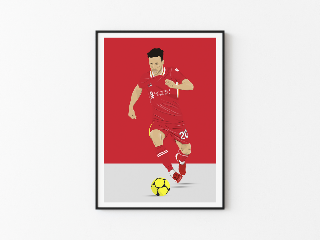 Diogo Jota Liverpool FC Poster | Hand-Drawn Illustration | Football Art