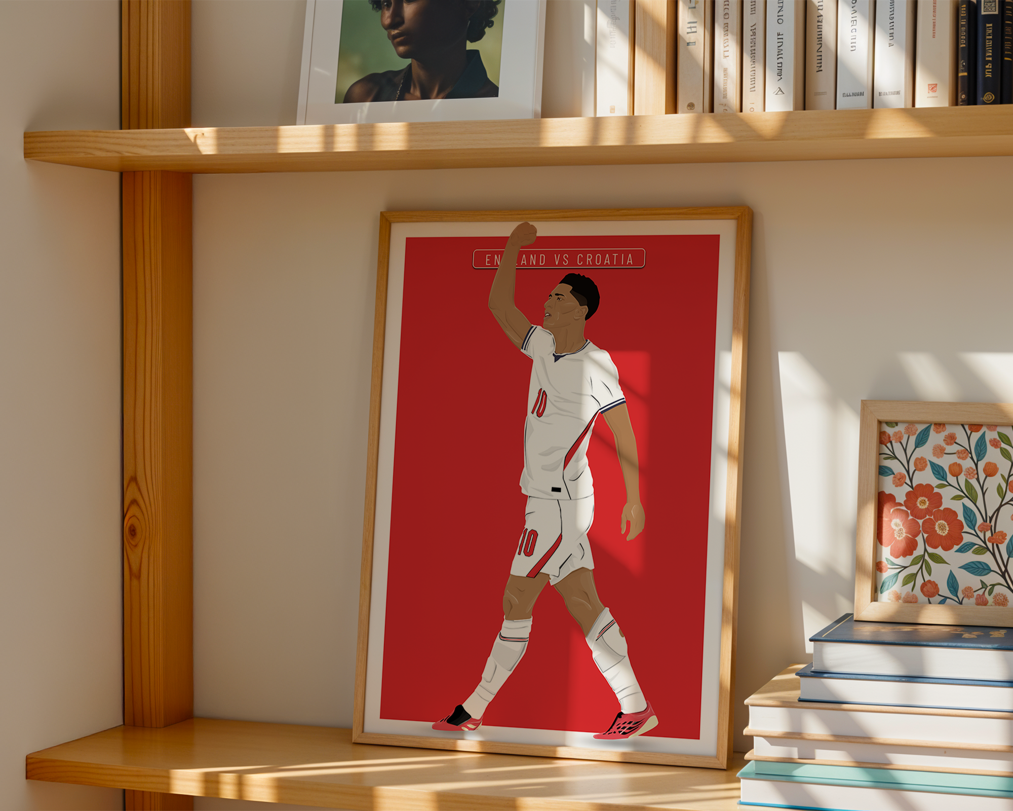 Jude Bellingham England Poster | Hand-Drawn Illustration | World Cup Football Art