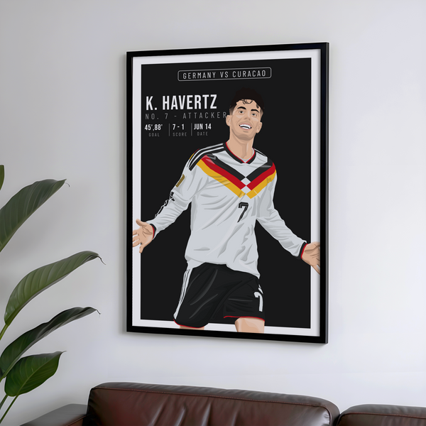 Kai Havertz Germany Poster | Hand-Drawn Illustration | World Cup Football Art