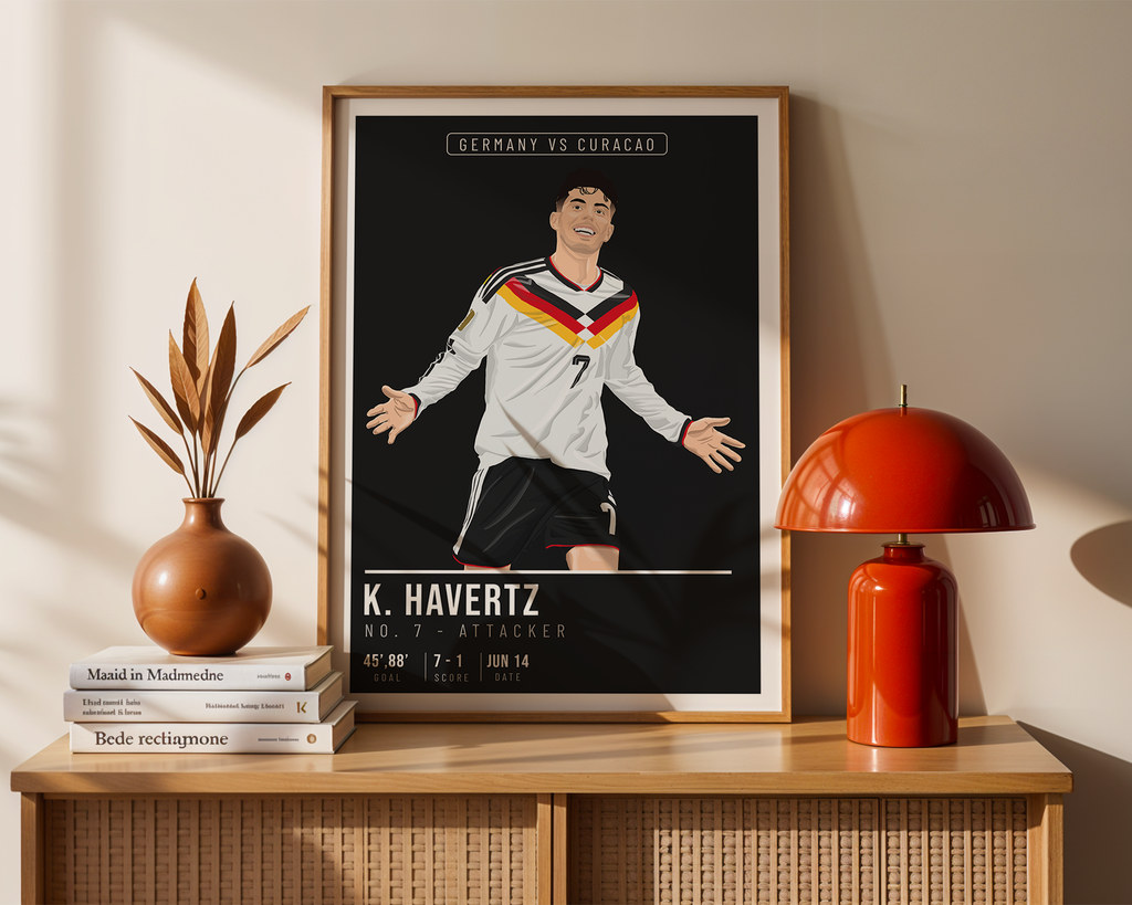 Kai Havertz Germany Poster | Hand-Drawn Illustration | World Cup Football Art