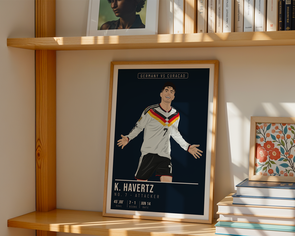 Kai Havertz Germany Poster | Hand-Drawn Illustration | World Cup Football Art