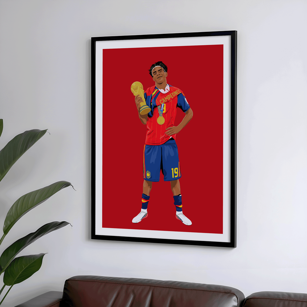 Lamine Yamal - World Cup Winner Poster | Hand-Drawn Illustration Print