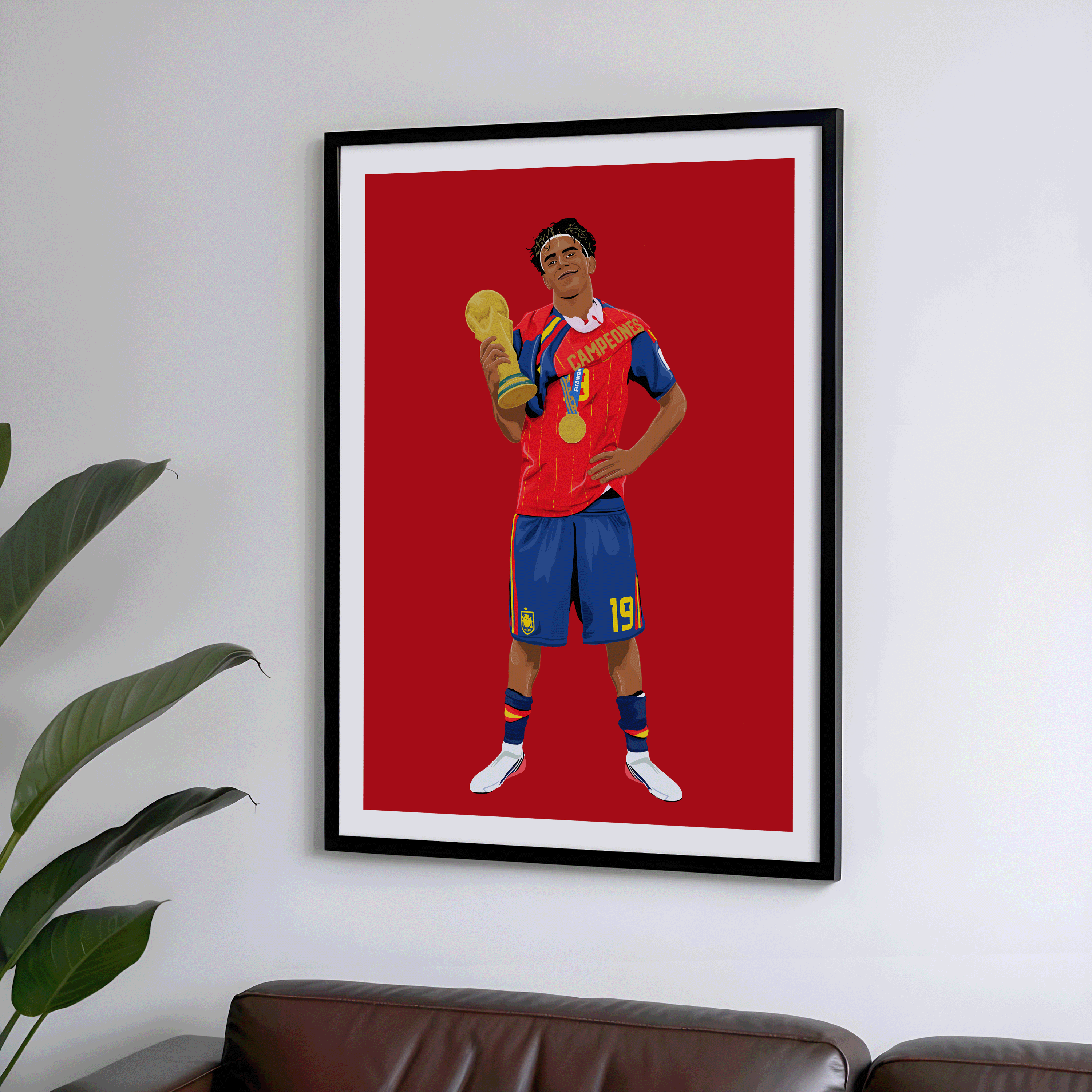 Lamine Yamal - World Cup Winner Poster | Hand-Drawn Illustration Print