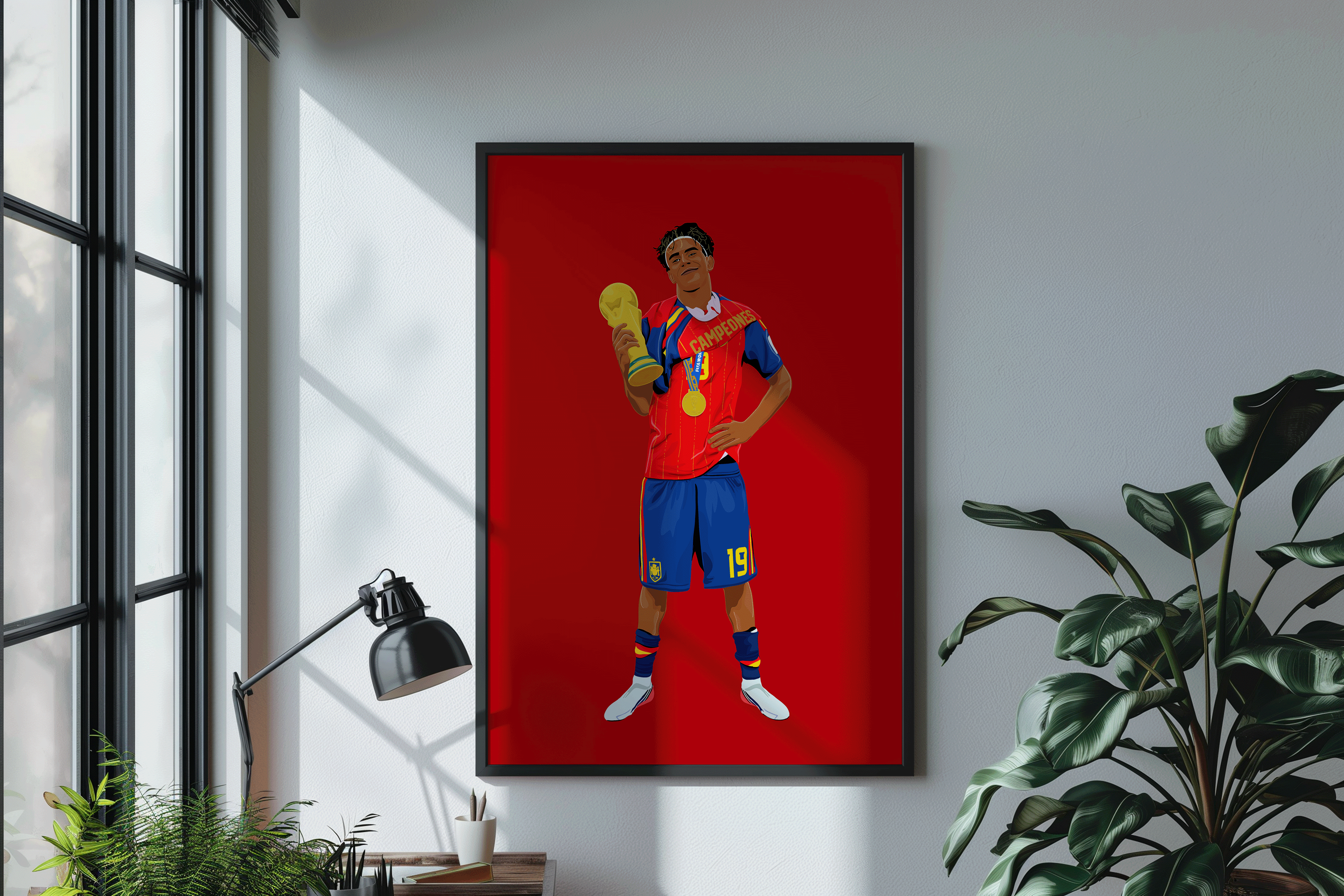 Lamine Yamal - World Cup Winner Poster | Hand-Drawn Illustration Print