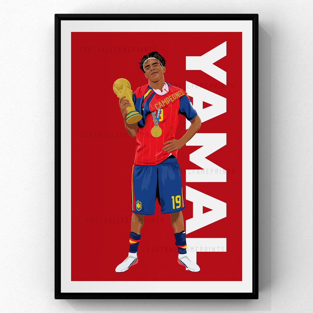 Lamine Yamal - World Cup Winner Poster | Hand-Drawn Illustration Print