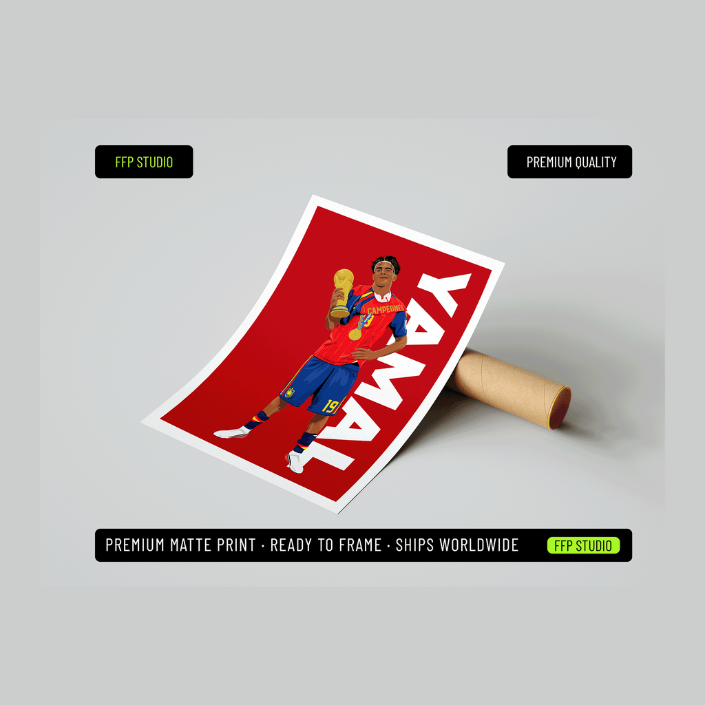 Lamine Yamal - World Cup Winner Poster | Hand-Drawn Illustration Print