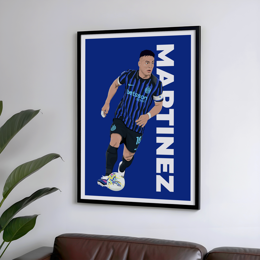 Lautaro Martinez | Inter Milan Poster | Hand-Drawn Illustration