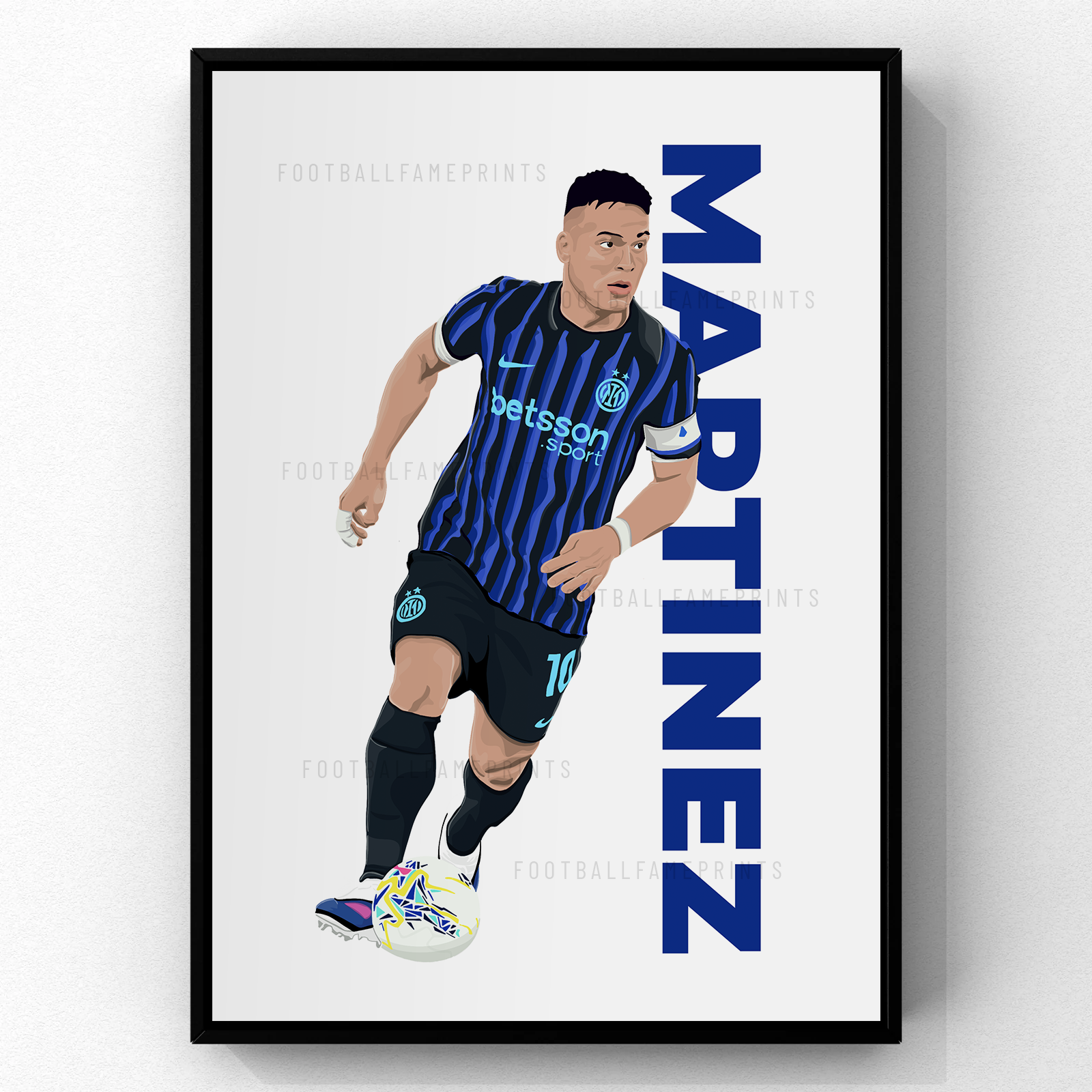 Lautaro Martinez | Inter Milan Poster | Hand-Drawn Illustration