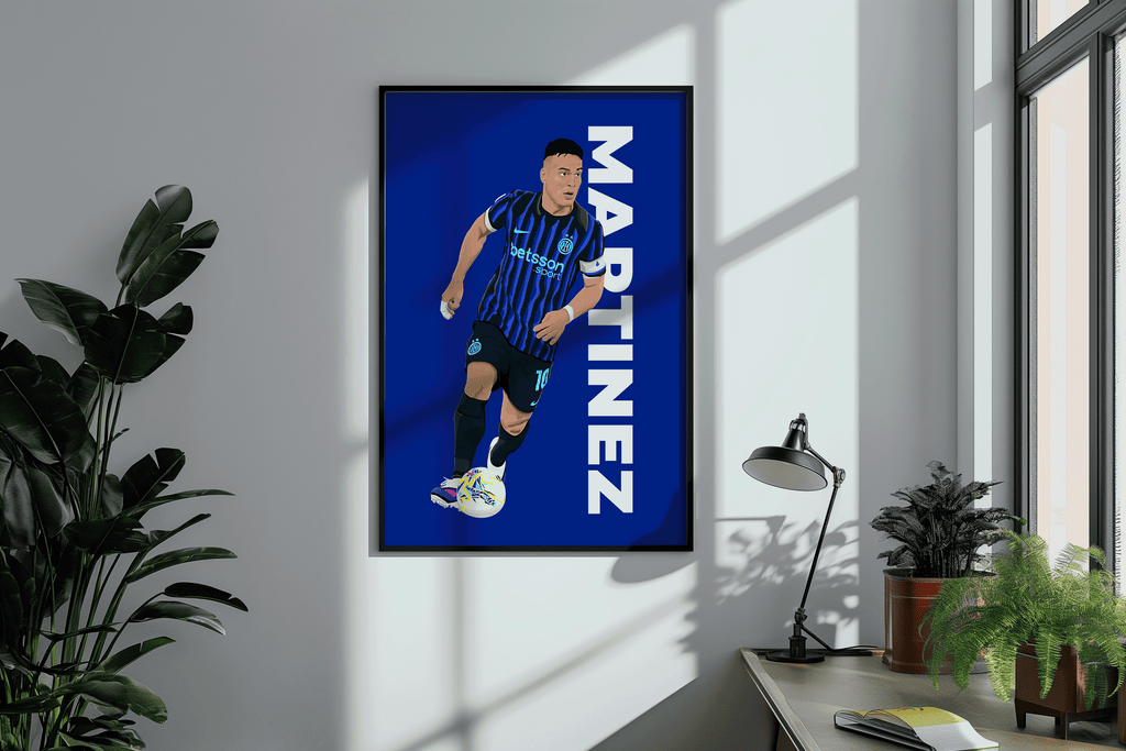 Lautaro Martinez | Inter Milan Poster | Hand-Drawn Illustration