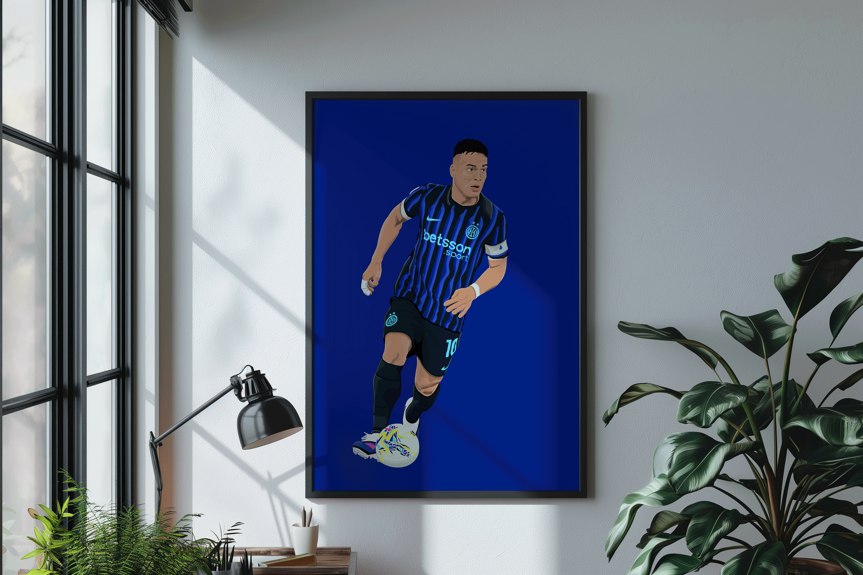Lautaro Martinez | Inter Milan Poster | Hand-Drawn Illustration