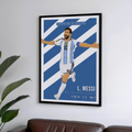 Lionel Messi Argentina Poster | Hand-Drawn Illustration | World Cup Football Art