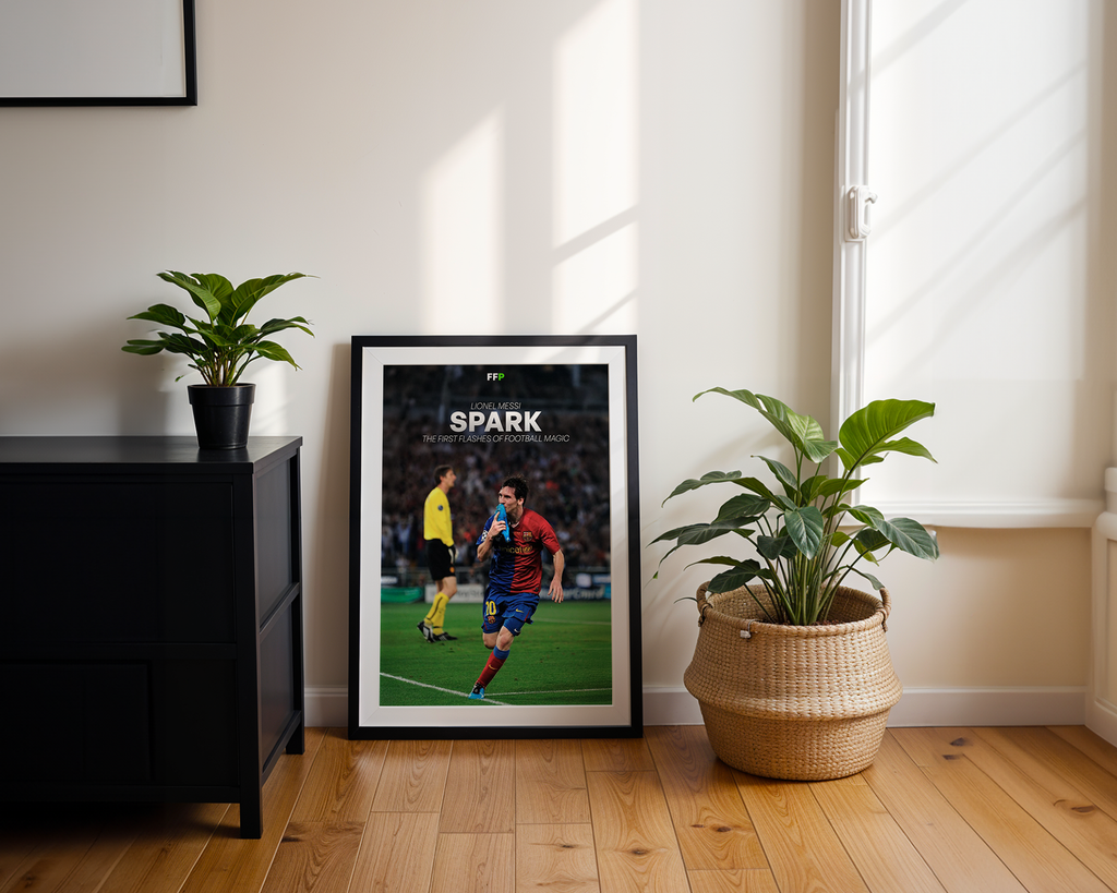 Lionel Messi - Spark | The First Flashes Of Football Magic Football Poster