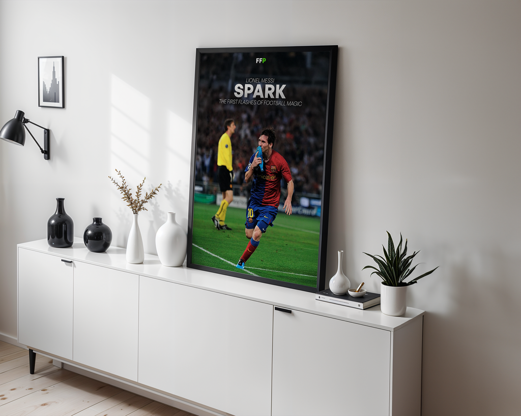 Lionel Messi - Spark | The First Flashes Of Football Magic Football Poster
